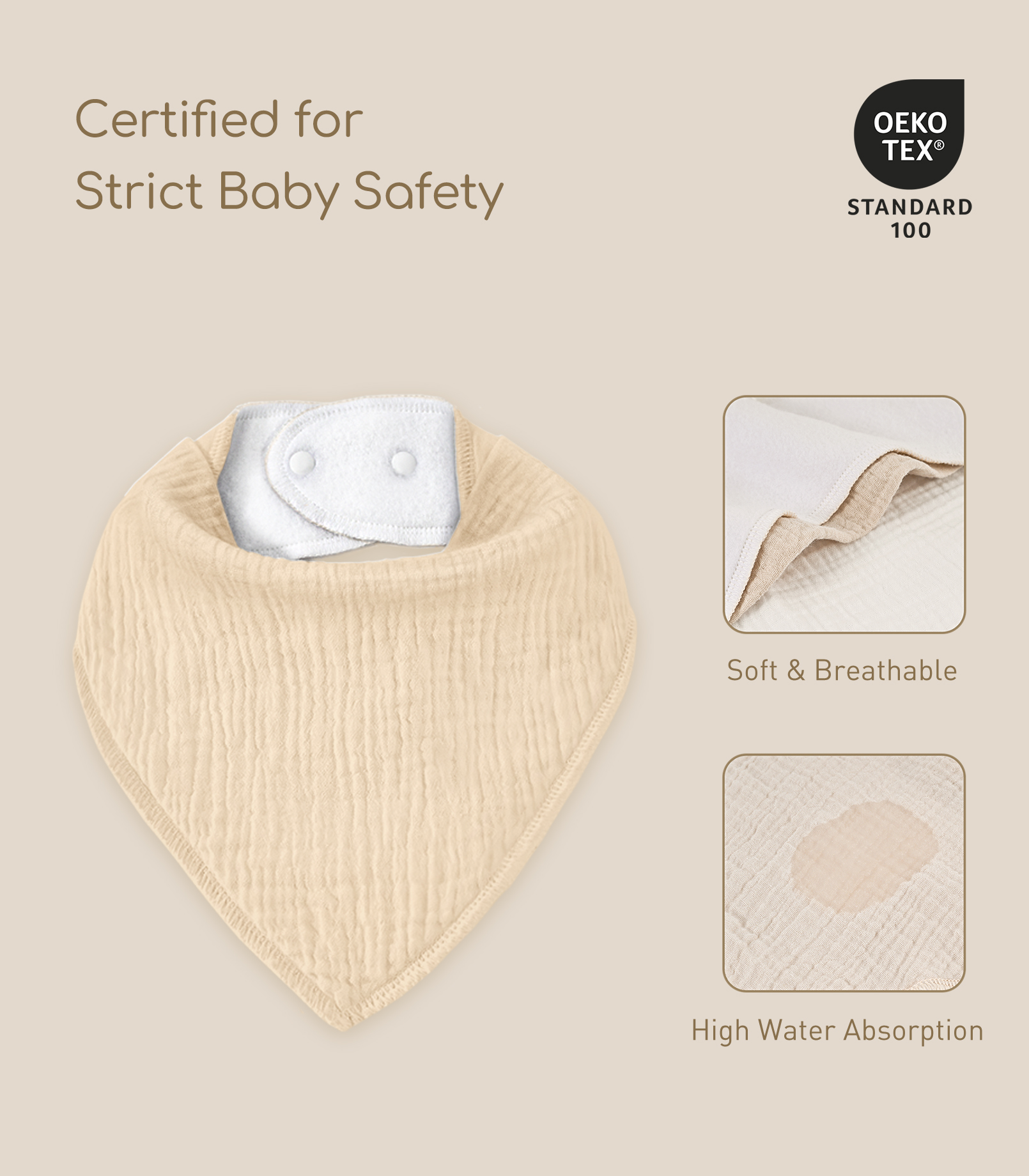 Silent Bud | Soft & Absorbent Muslin Bandana Bibs 8 Pack