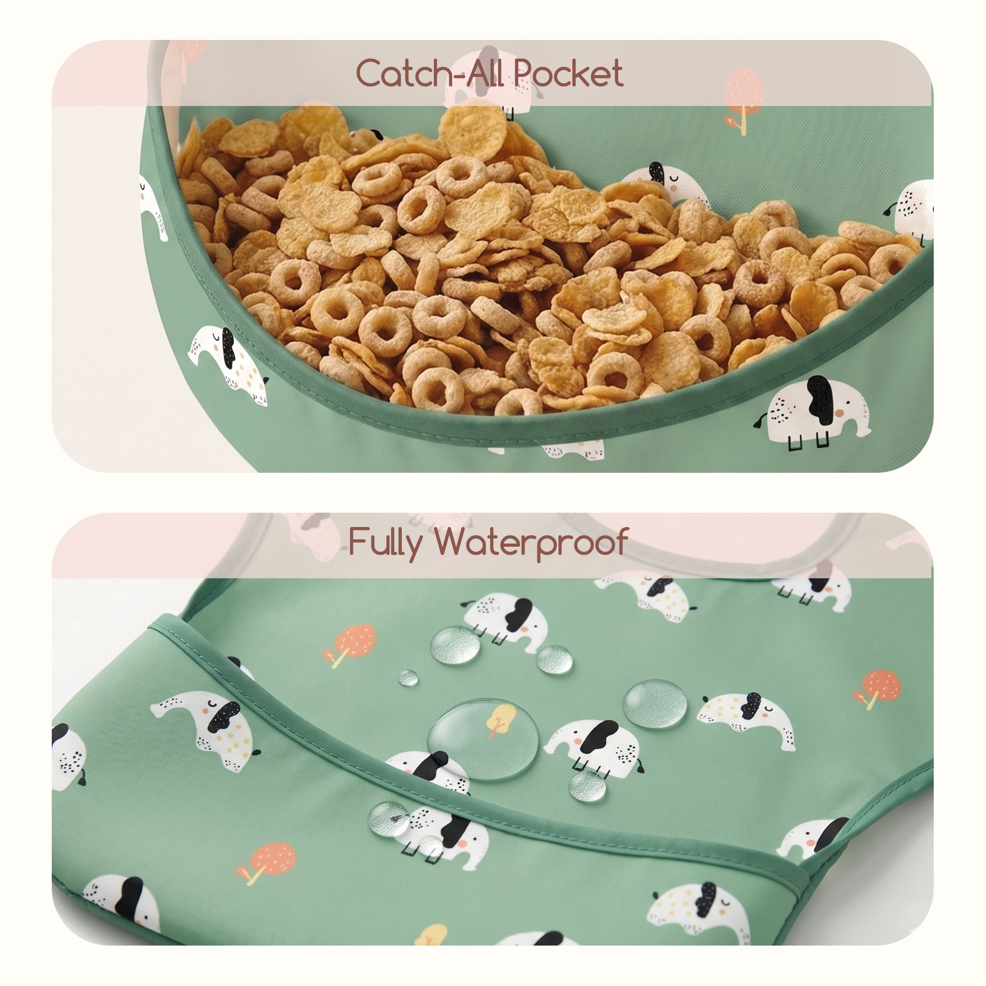Giraffe & Safari pals | Gllquen baby Waterproof Bibs 3 Pack | 3-24 Months
