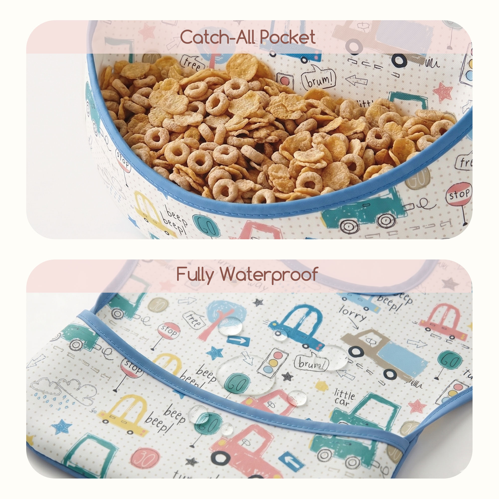 Beep & Woodland | Gllquen baby Waterproof Bibs 3 Pack | 3-24 Months