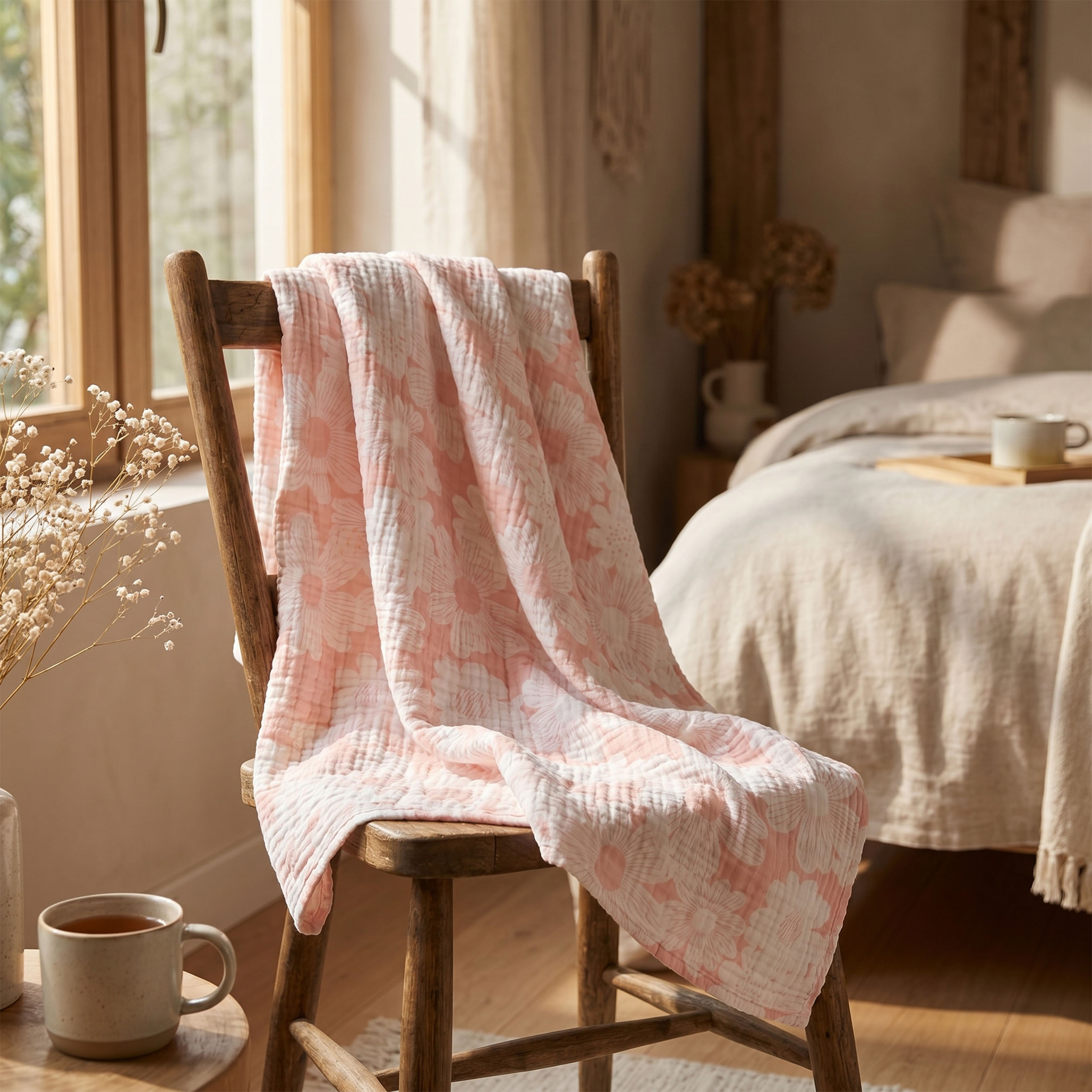 Muslin Swaddle Blankets 3-Pack | 38"x40" | Pink Sweet Sprout