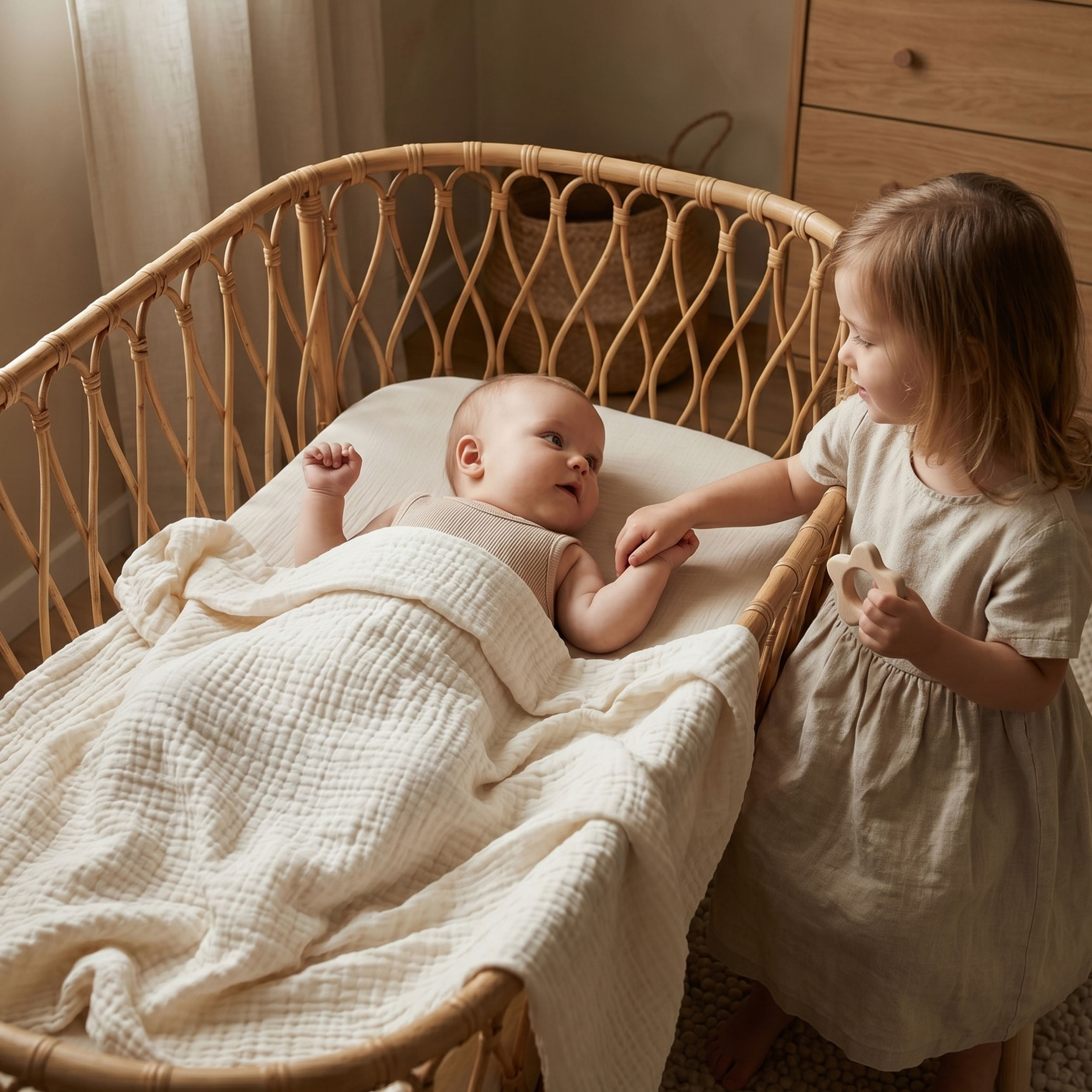 Muslin Swaddle Blankets 4-Pack | 38"x40" | Blush Sweet  Dream