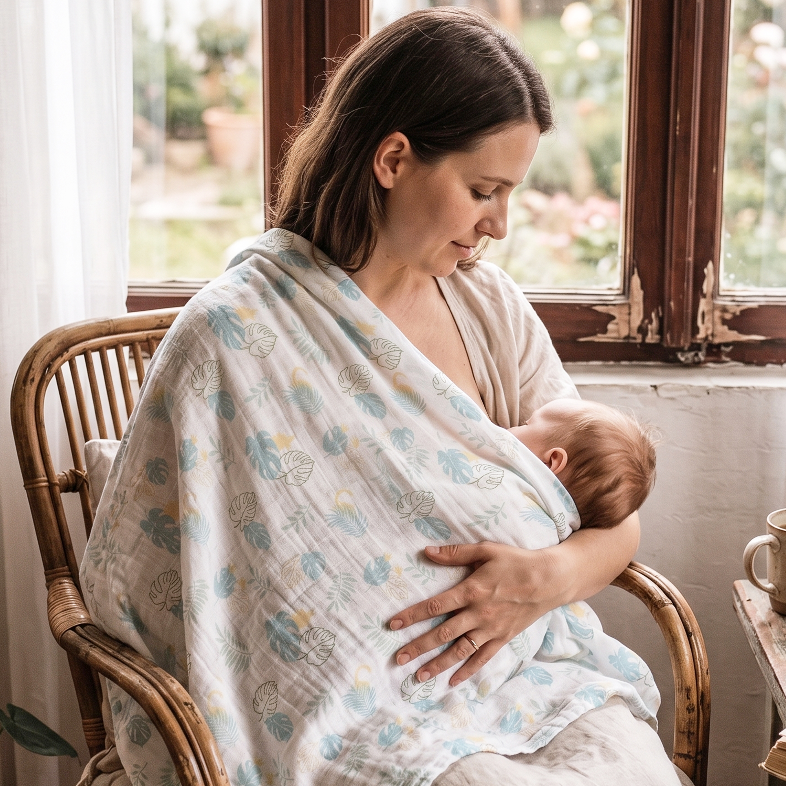 Muslin Swaddle Blankets 4-Pack | 35"x40" | Tropical Dino  Print