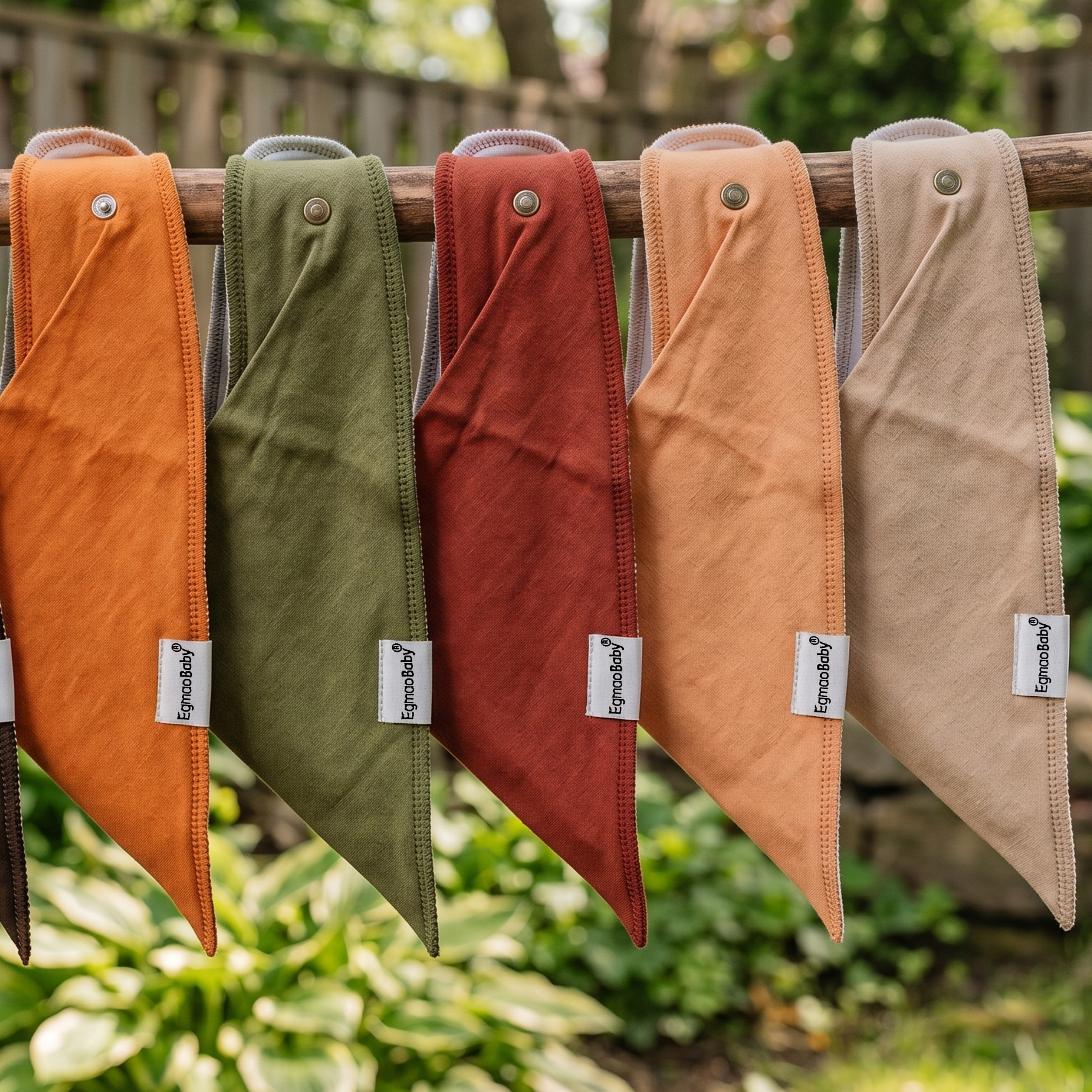 Super Absorbent Bandana Bibs 10 Pack - Warm Chroma Burst