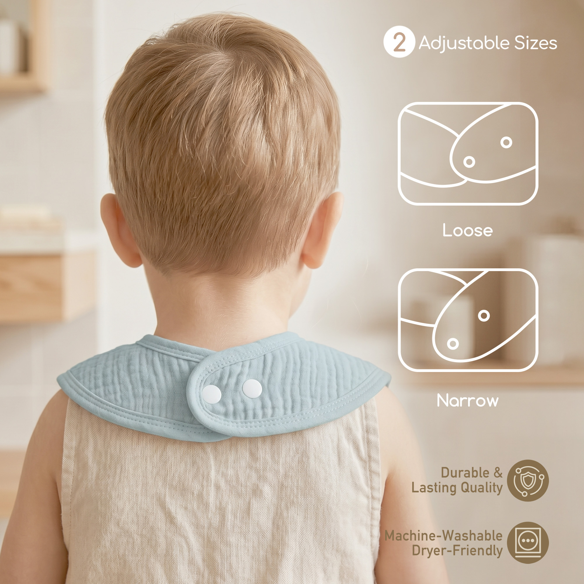 Sage Green Solids | Baby Muslin Bibs 6 Pack | 0-36 Months