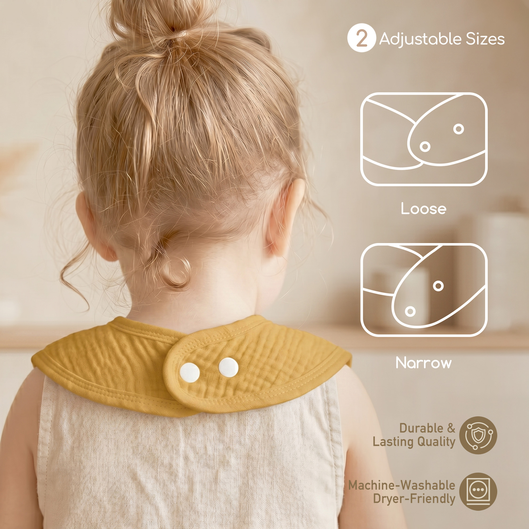 Earthy Muslin Mix | Baby Muslin Bibs 6 Pack | 0-36 Months