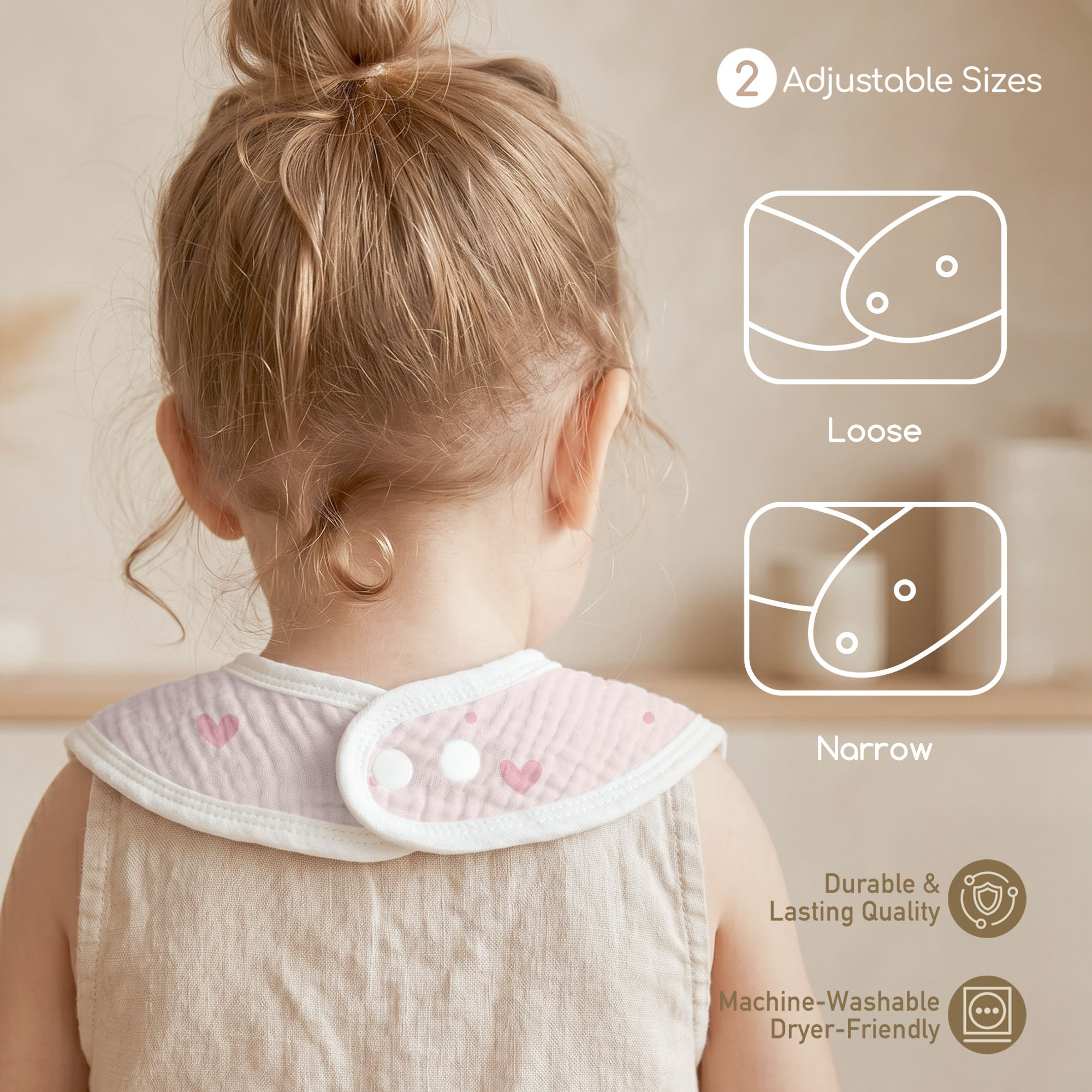 Sweet Blush Butterfly | Baby Muslin Bibs 6 Pack | 0-36 Months
