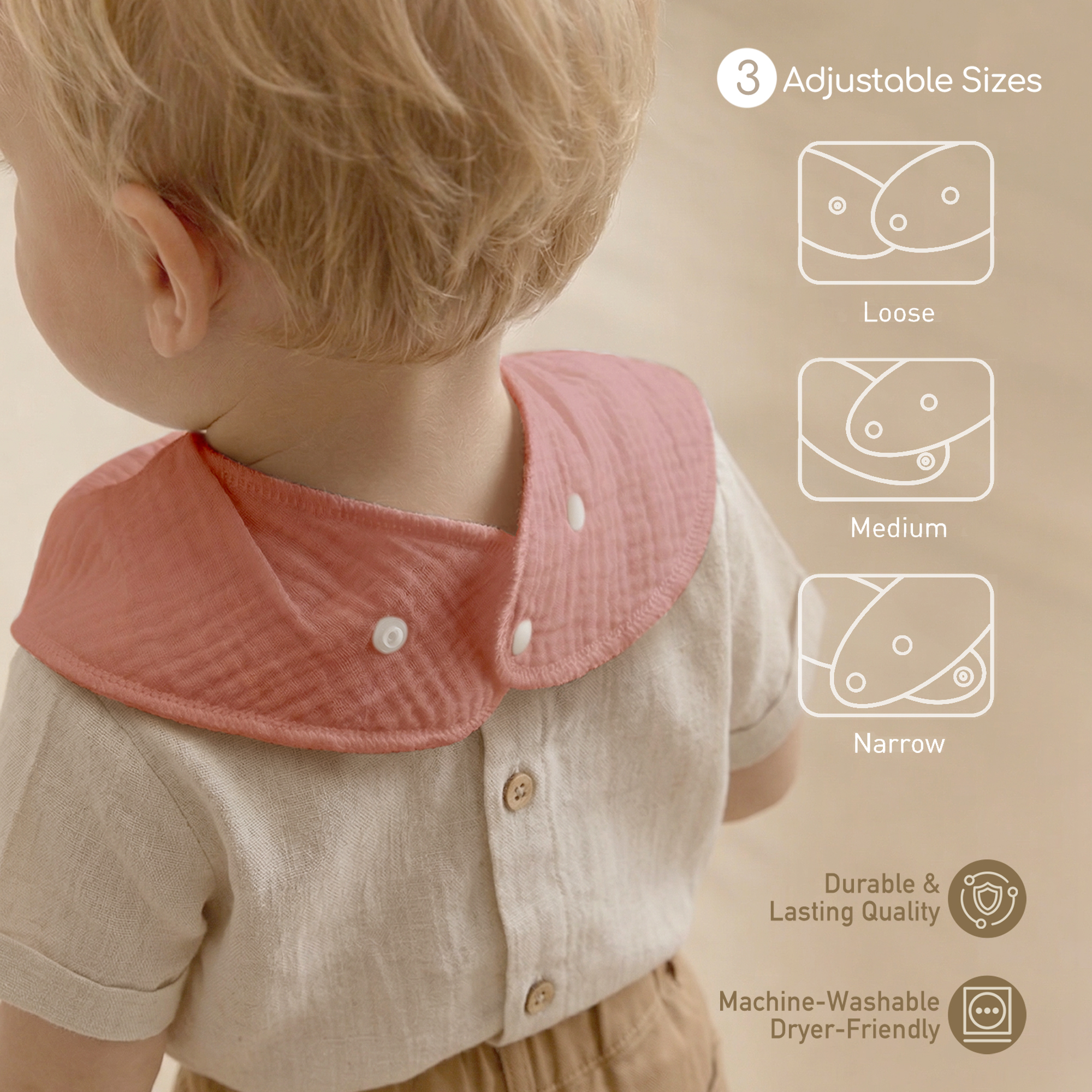 Vintage Pink Daisy Plaid | Soft & Absorbent Muslin Bandana Bibs 8 Pack
