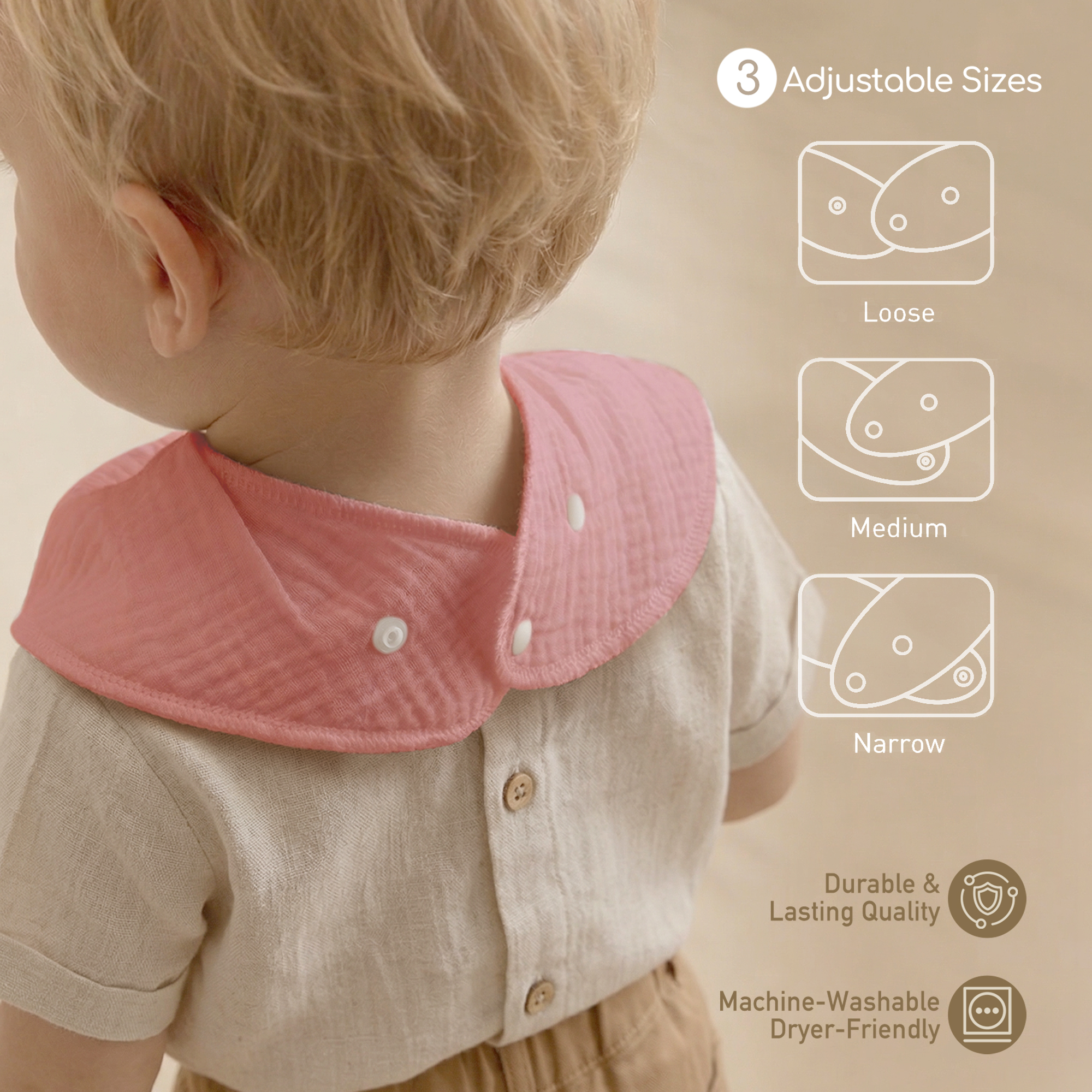 Lavender Deer and Moon | Soft & Absorbent Muslin Bandana Bibs 8 Pack