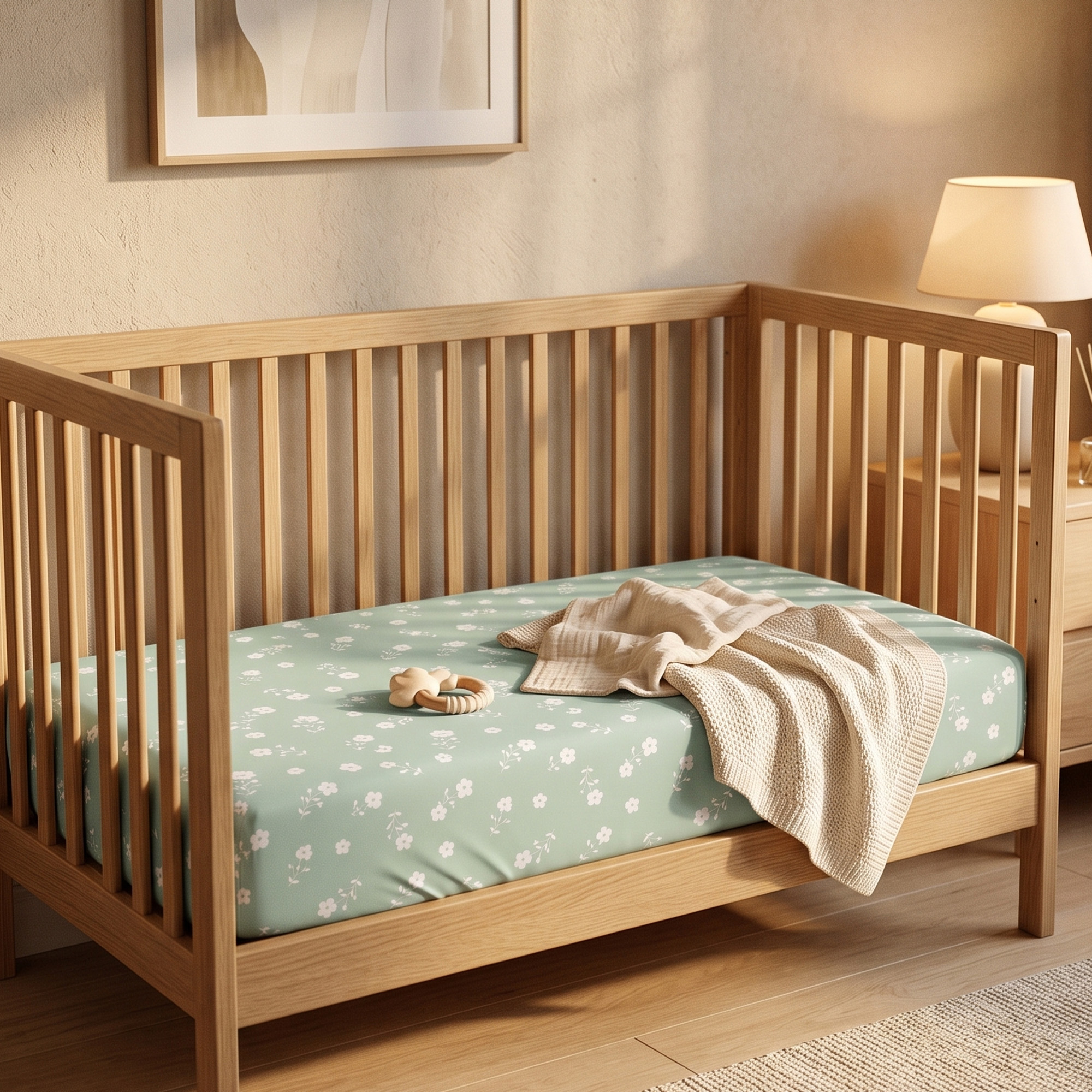 Bunny Bloom Garden | Soft Microfiber Baby Crib Sheets 3 Pack