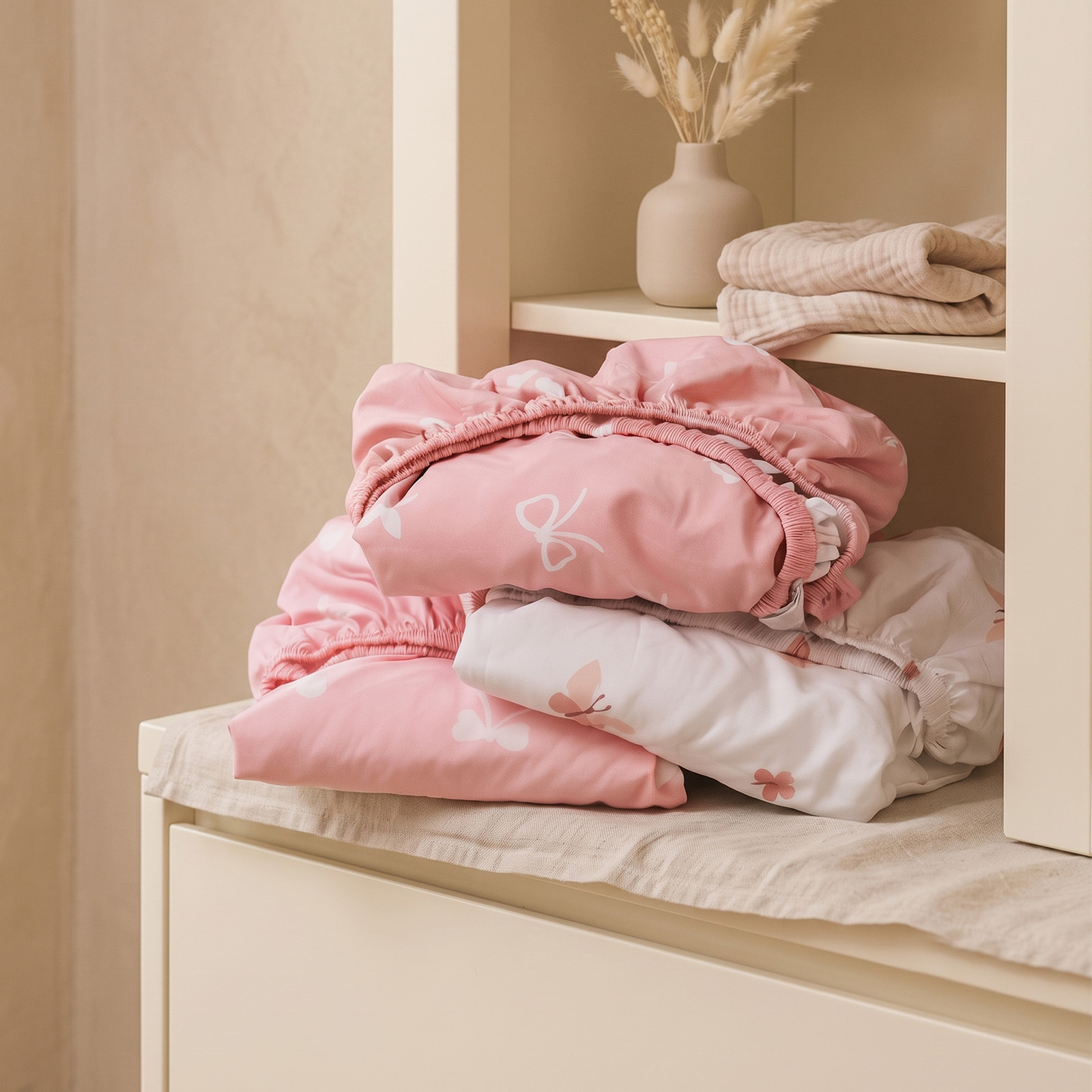Sweet Blush Butterfly | Soft Microfiber Baby Crib Sheets 3 Pack