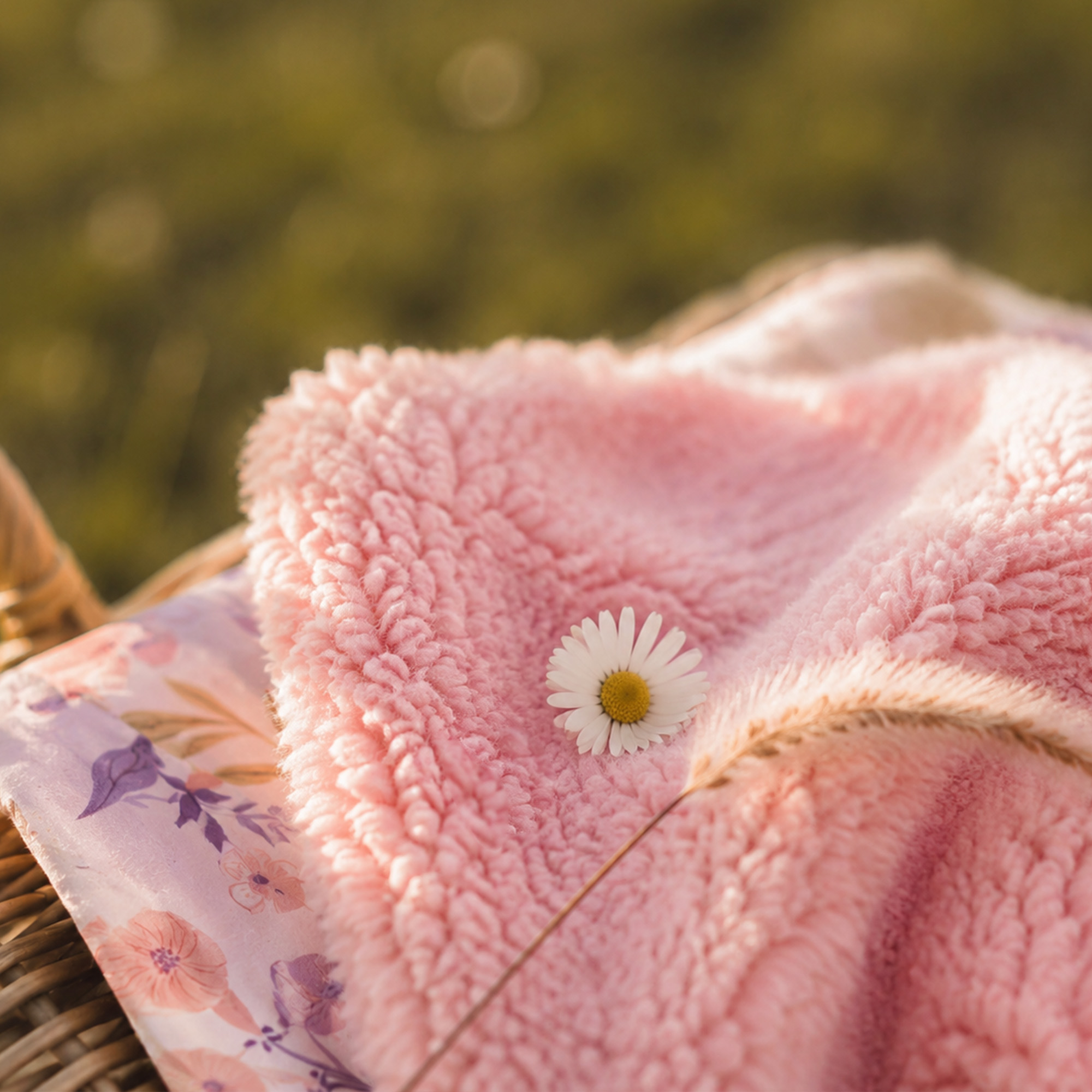 Pink Retro Floral | plush baby blanket | 30''*36''