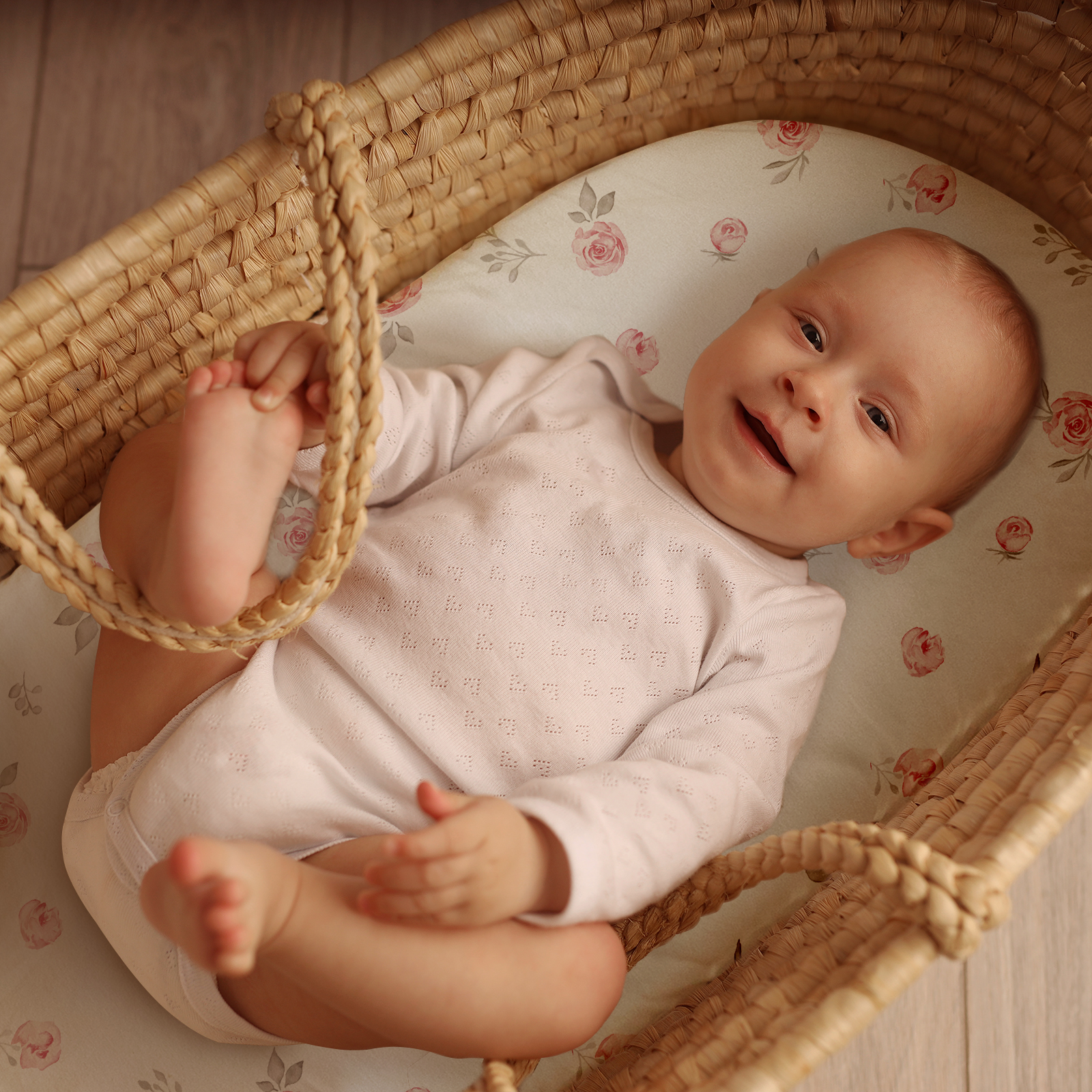 Ink Rose | Baby Bassinet Sheet 2-Pack | 33''*17''