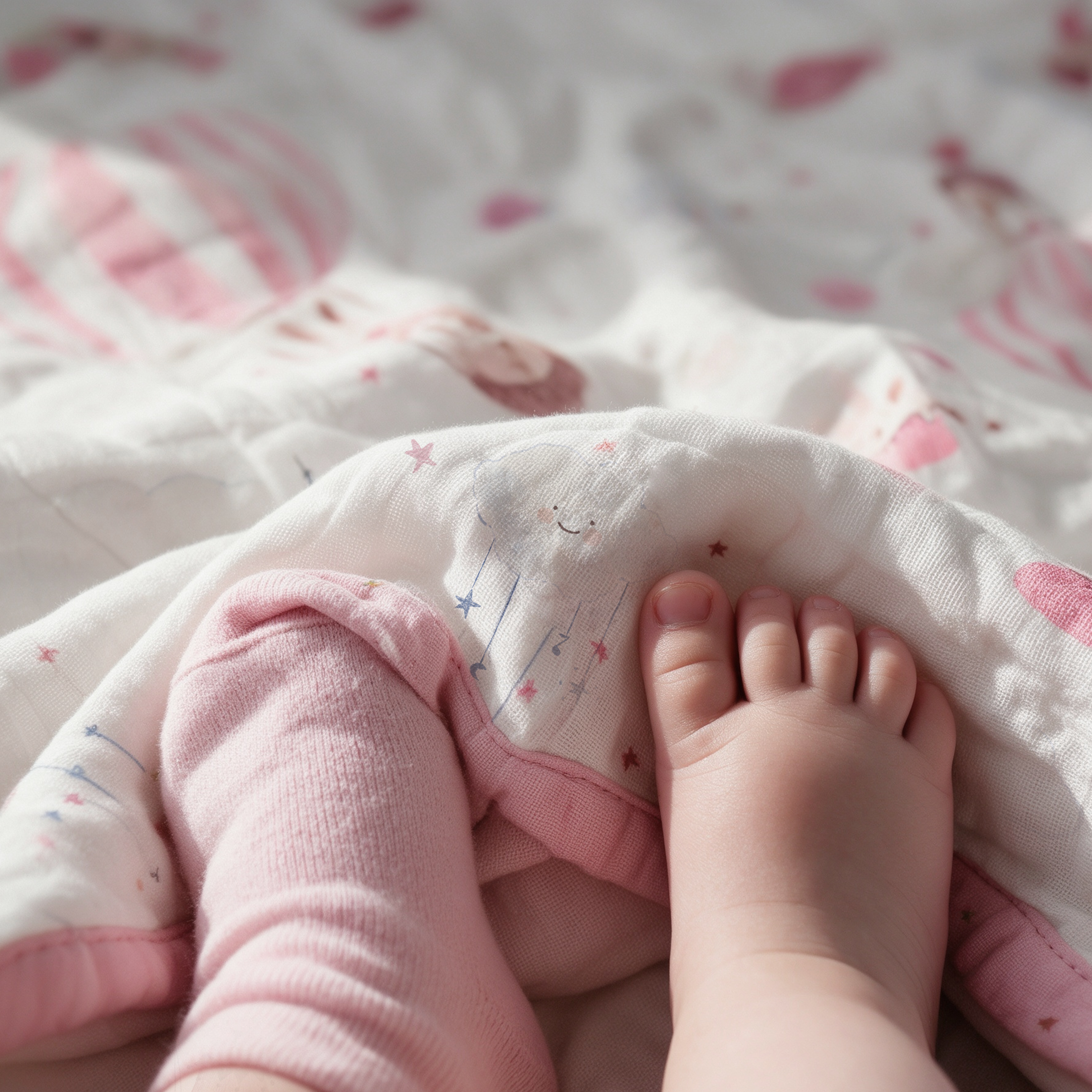 Muslin Swaddle Blankets 1-Pack | 31.5x43.3" | Pink Bunny Balloon