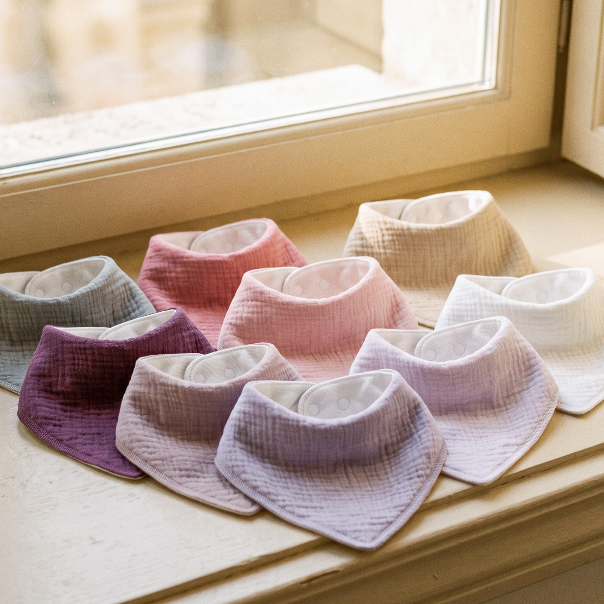 Lavender Cloud Blend | Soft & Absorbent Muslin Bandana Bibs 10 Pack