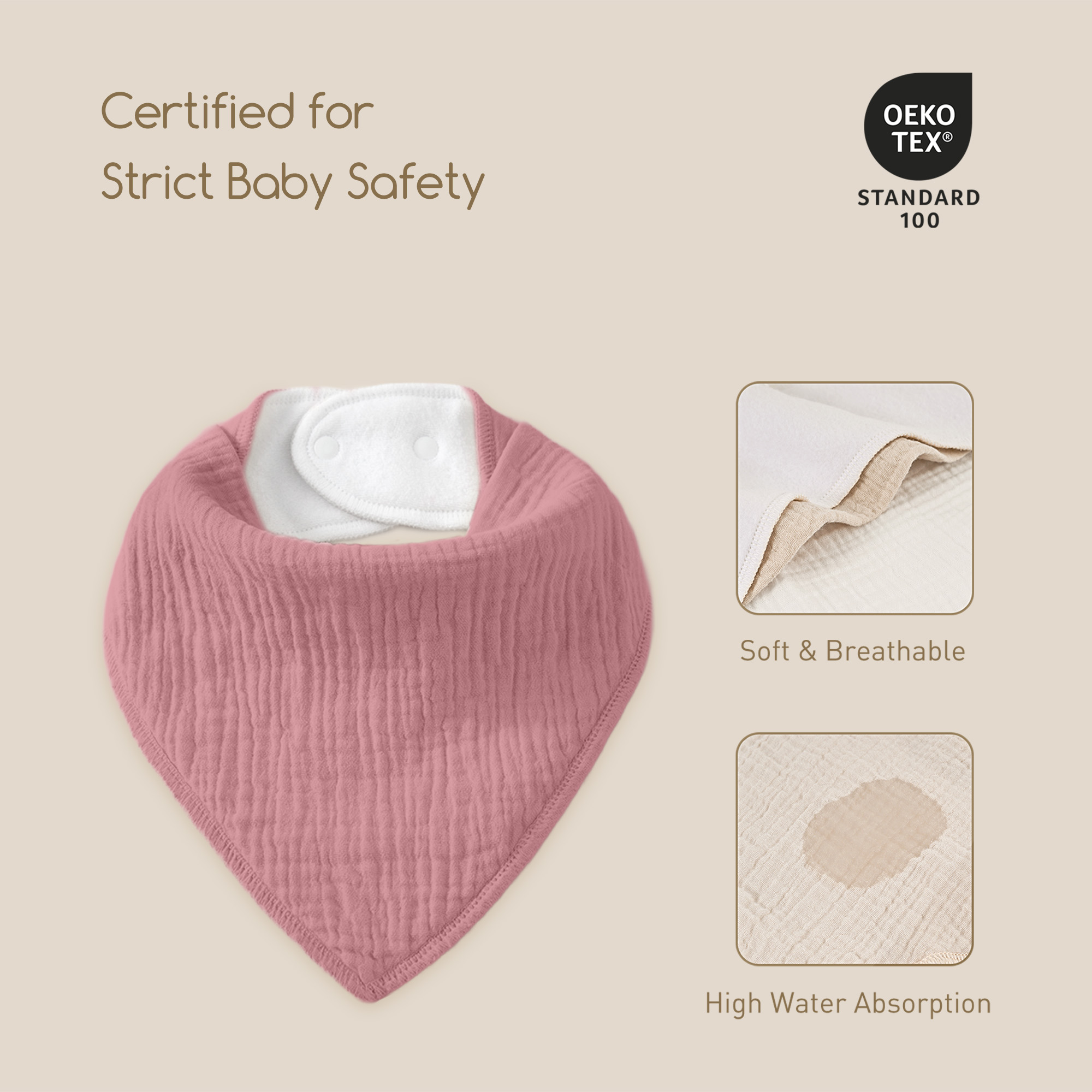 Lavender Cloud Blend | Soft & Absorbent Muslin Bandana Bibs 10 Pack