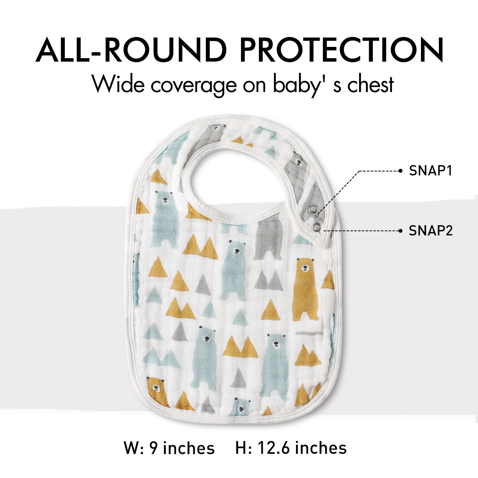 Hedgehog | Organic Cotton Muslin Bandana Bibs 3 Pack