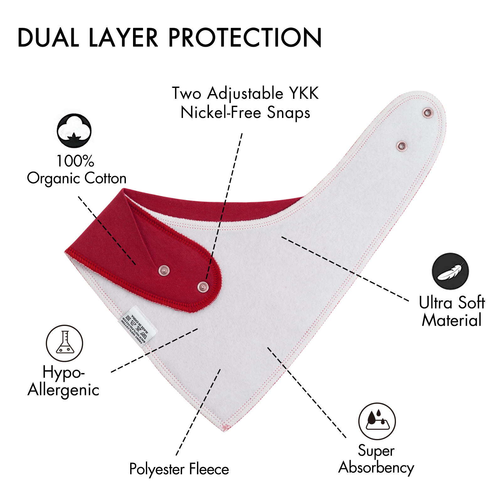 Super Absorbent Bandana Bibs 10 Pack - Lucky Girl