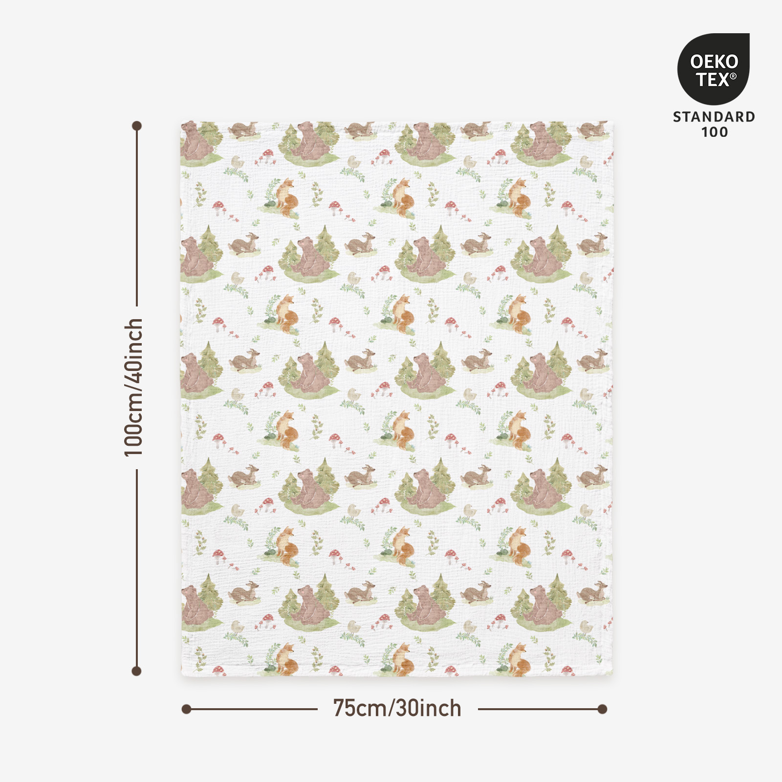 Forest Stories | Muslin and Fleece Plush Dot Blanket | 30''*40''