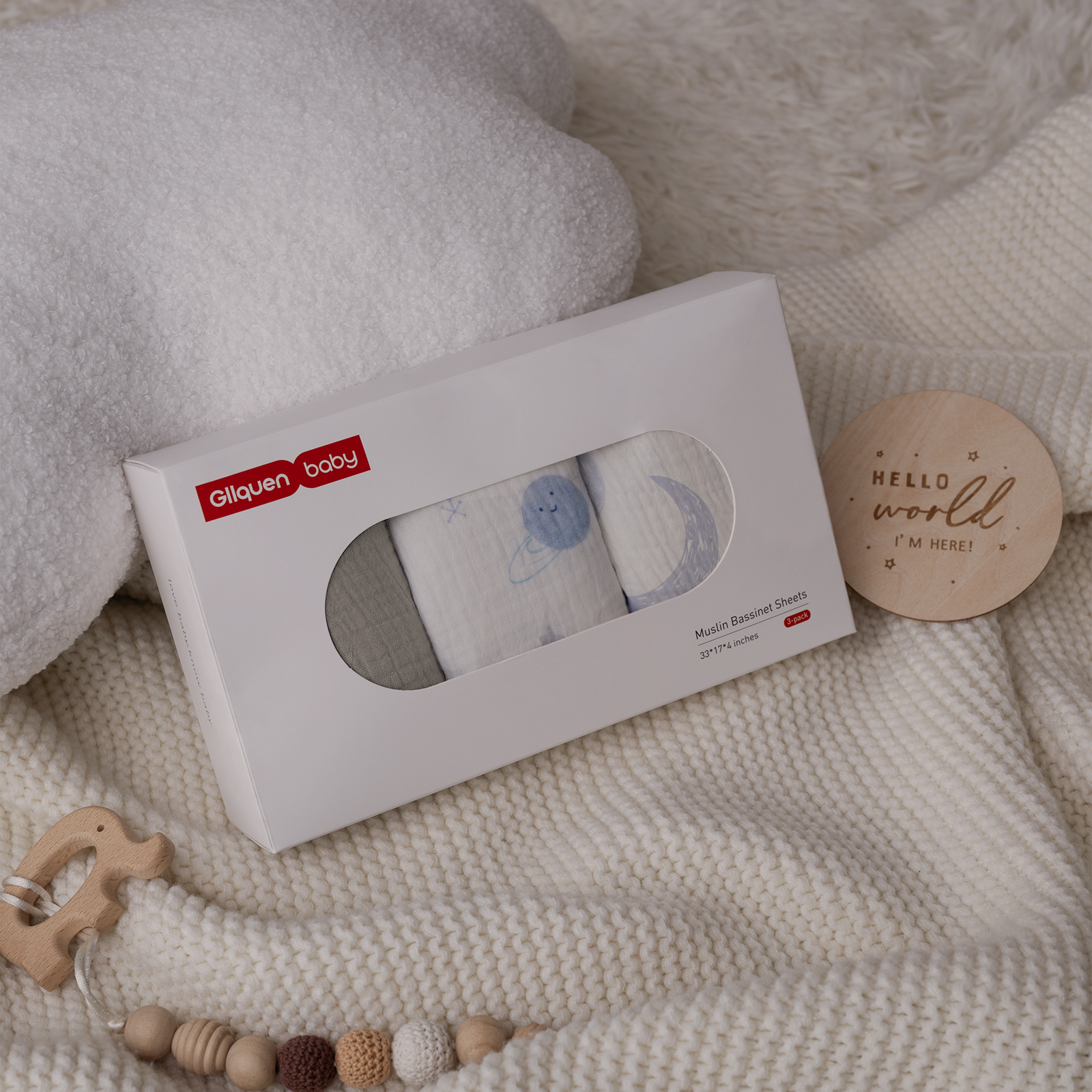 Space Exploration  | Muslin Bassinet Sheets 3-Pack | 33''*17''