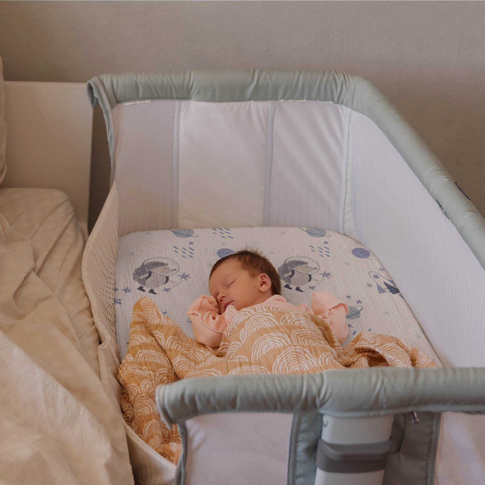 Space Exploration  | Muslin Bassinet Sheets 3-Pack | 33''*17''