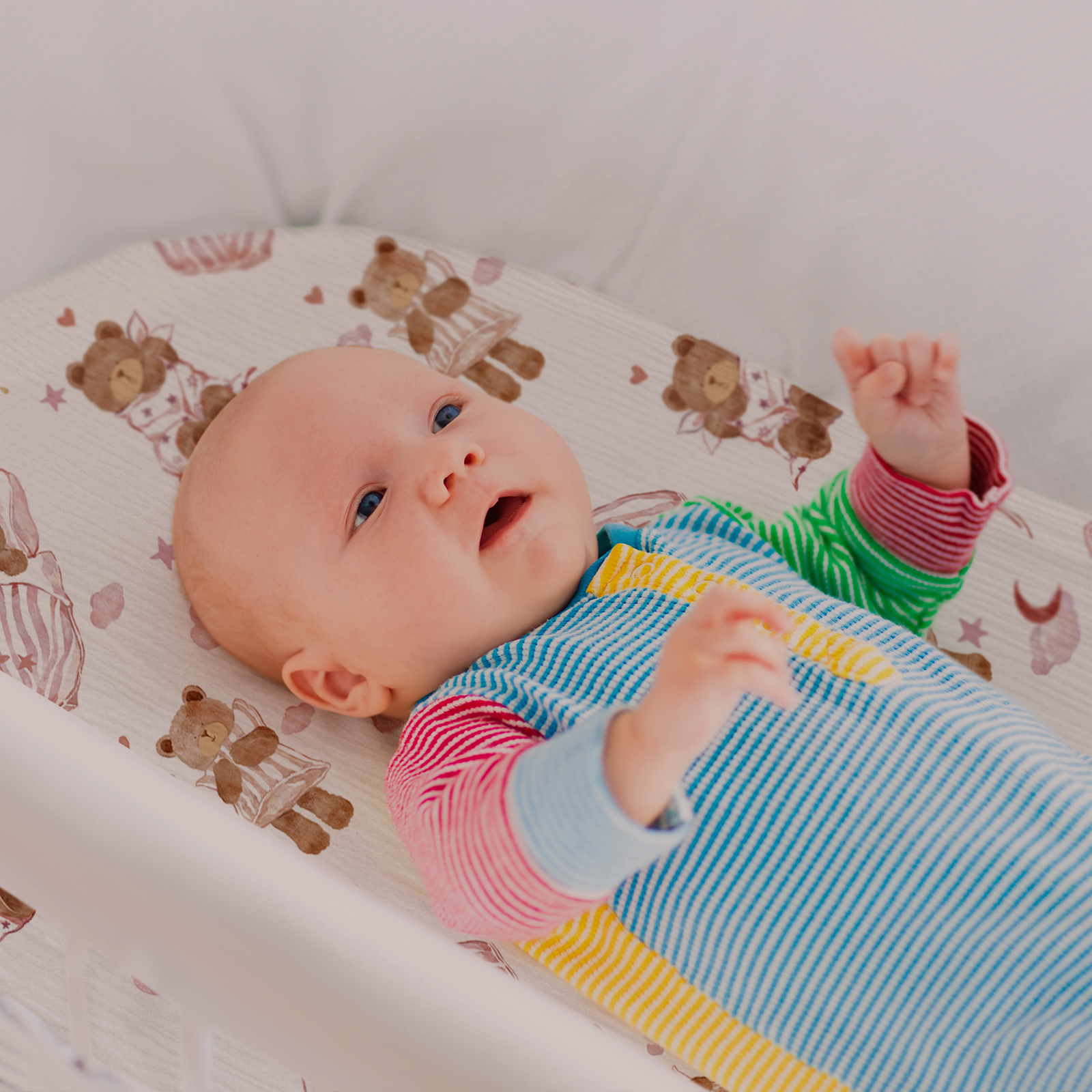 Bear's Dreamland | Muslin Bassinet Sheets 3-Pack | 33''*17''