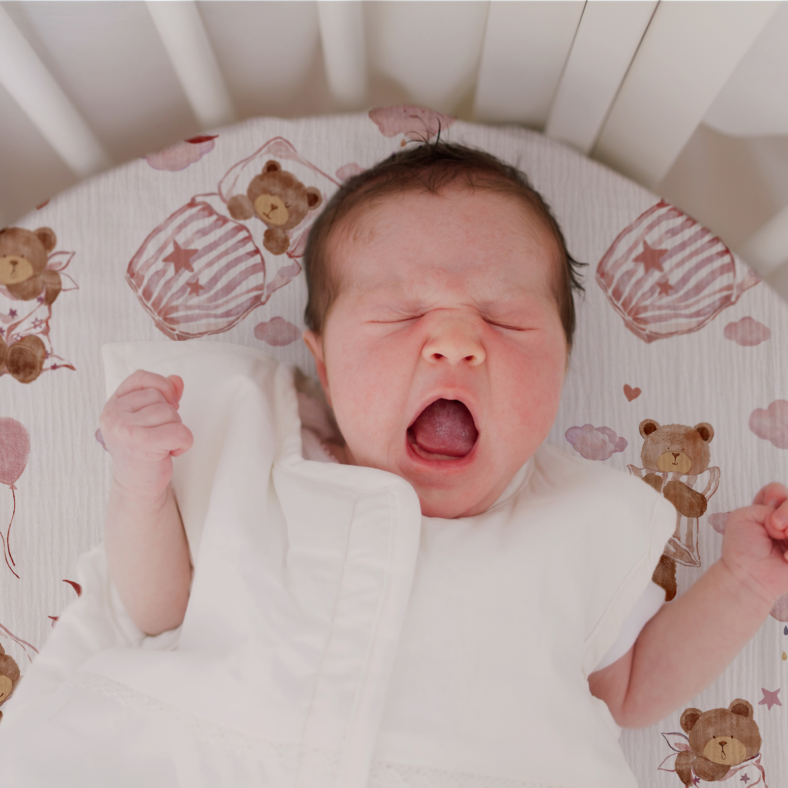 Bear's Dreamland | Muslin Bassinet Sheets 3-Pack | 33''*17''