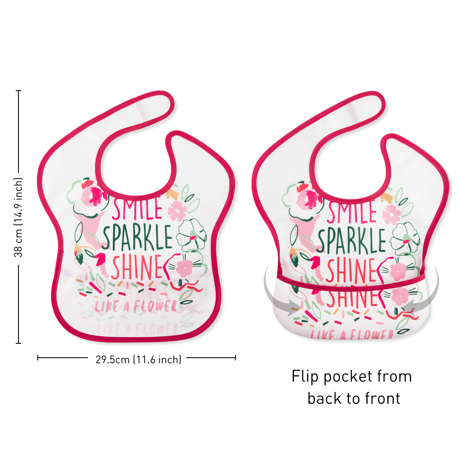 Flower Glow | Gllquen baby Waterproof Bibs 3 Pack | 3-24 Months