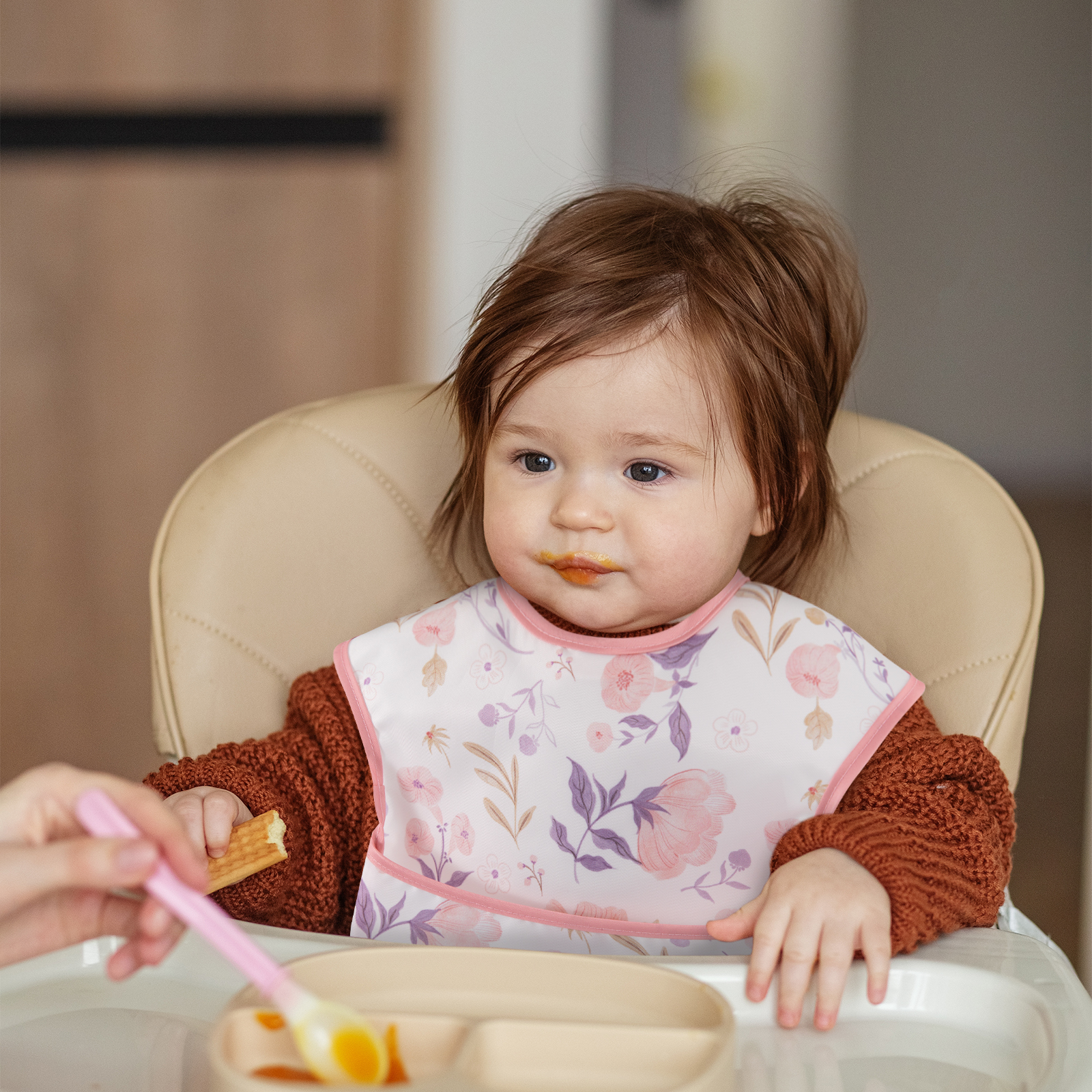 Soft Blossom | Gllquen baby Waterproof Bibs 3 Pack | 3-24 Months