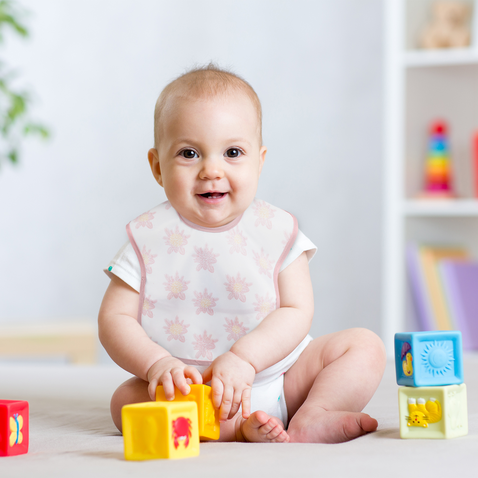 Soft Blossom | Gllquen baby Waterproof Bibs 3 Pack | 3-24 Months