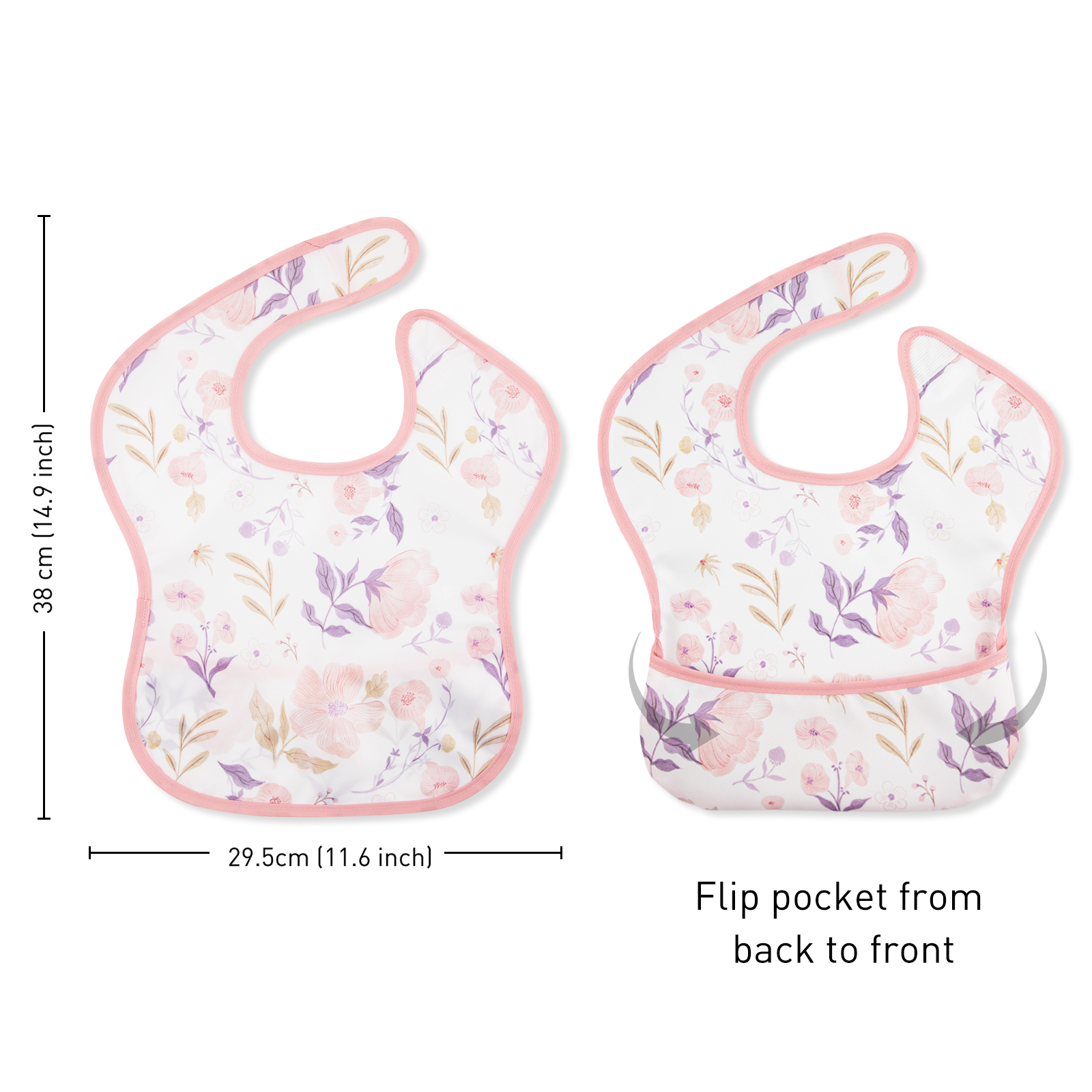Soft Blossom | Gllquen baby Waterproof Bibs 3 Pack | 3-24 Months