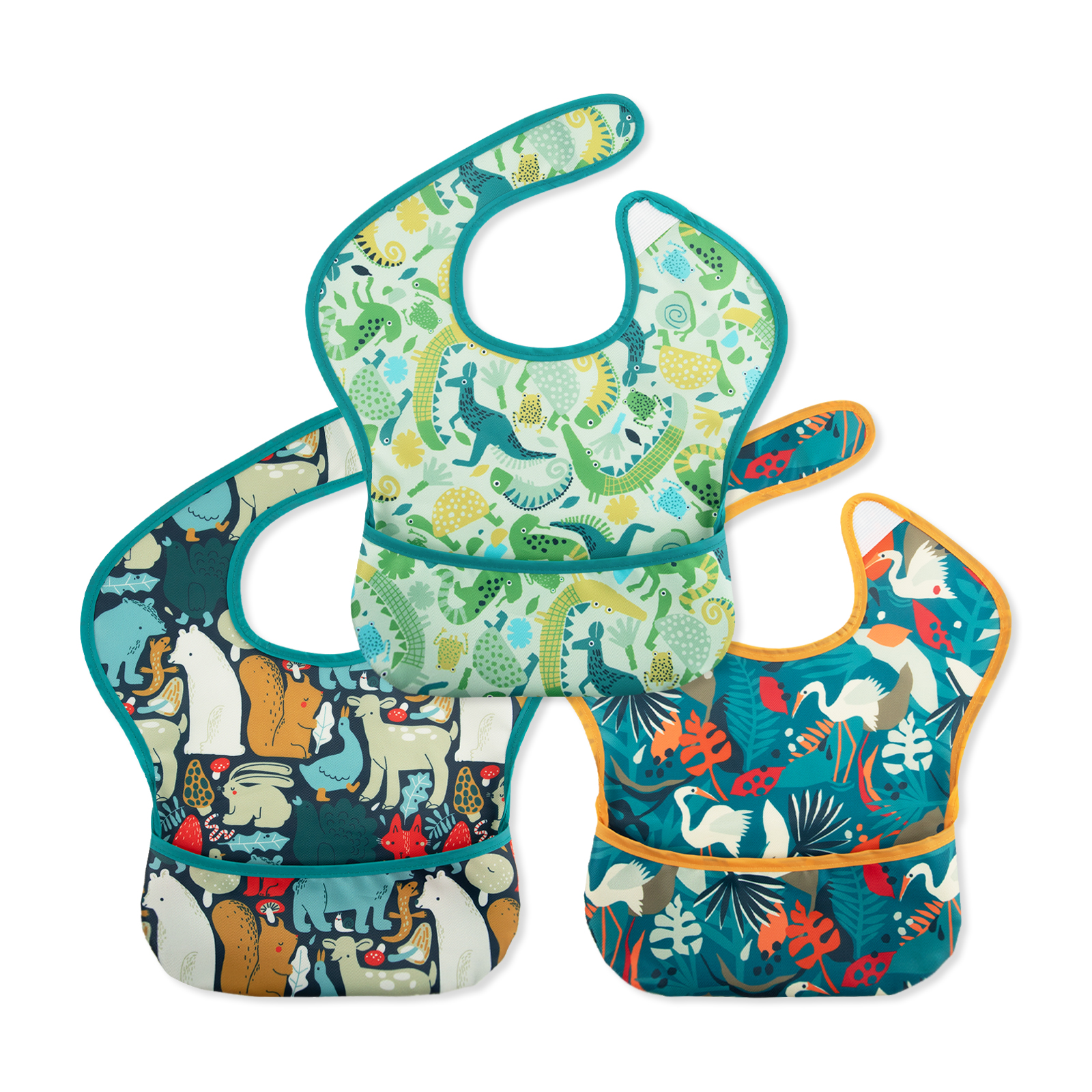 Nature Magic | Gllquen baby Waterproof Bibs 3 Pack | 3-24 Months