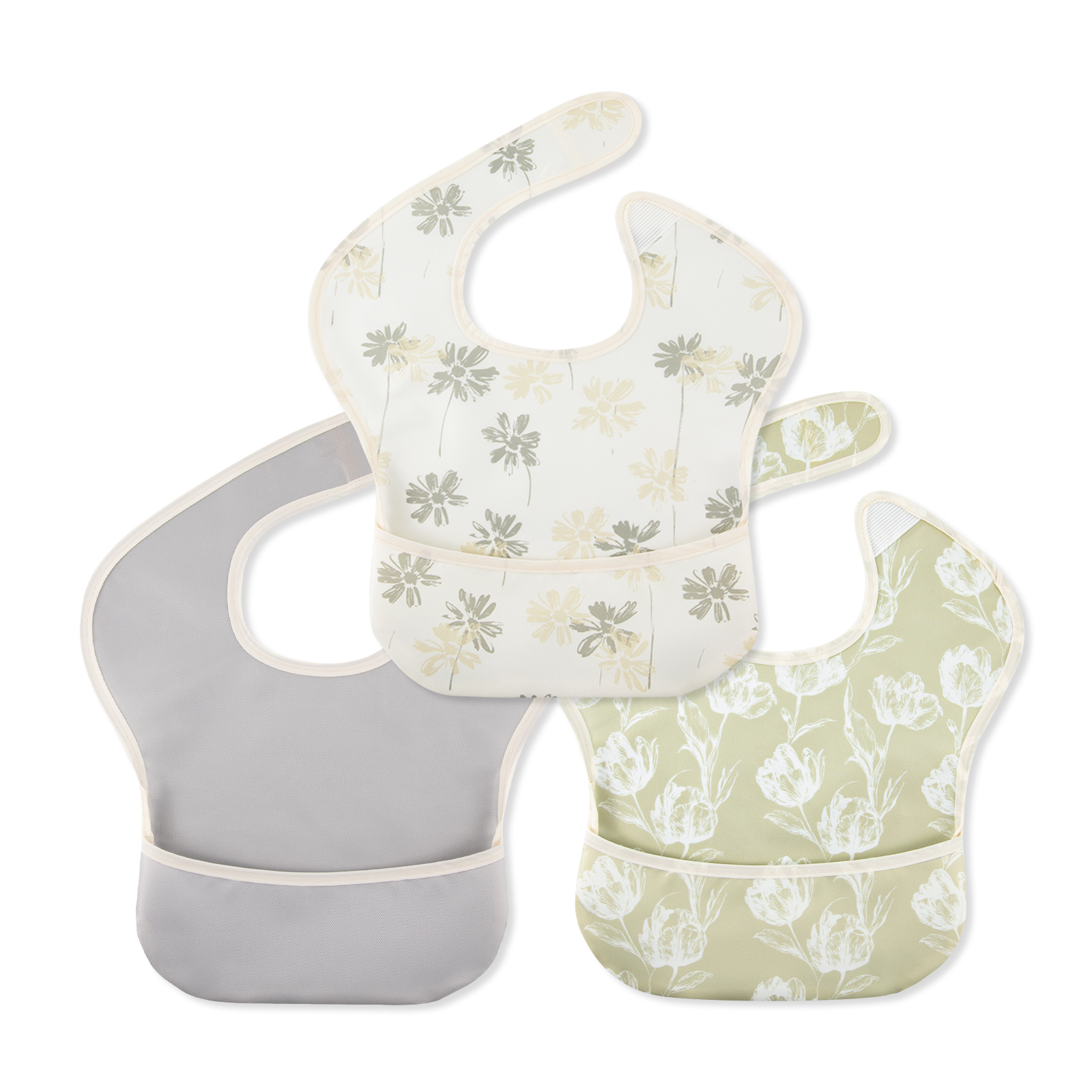 Floral Dreams | Gllquen baby Waterproof Bibs 3 Pack | 3-24 Months
