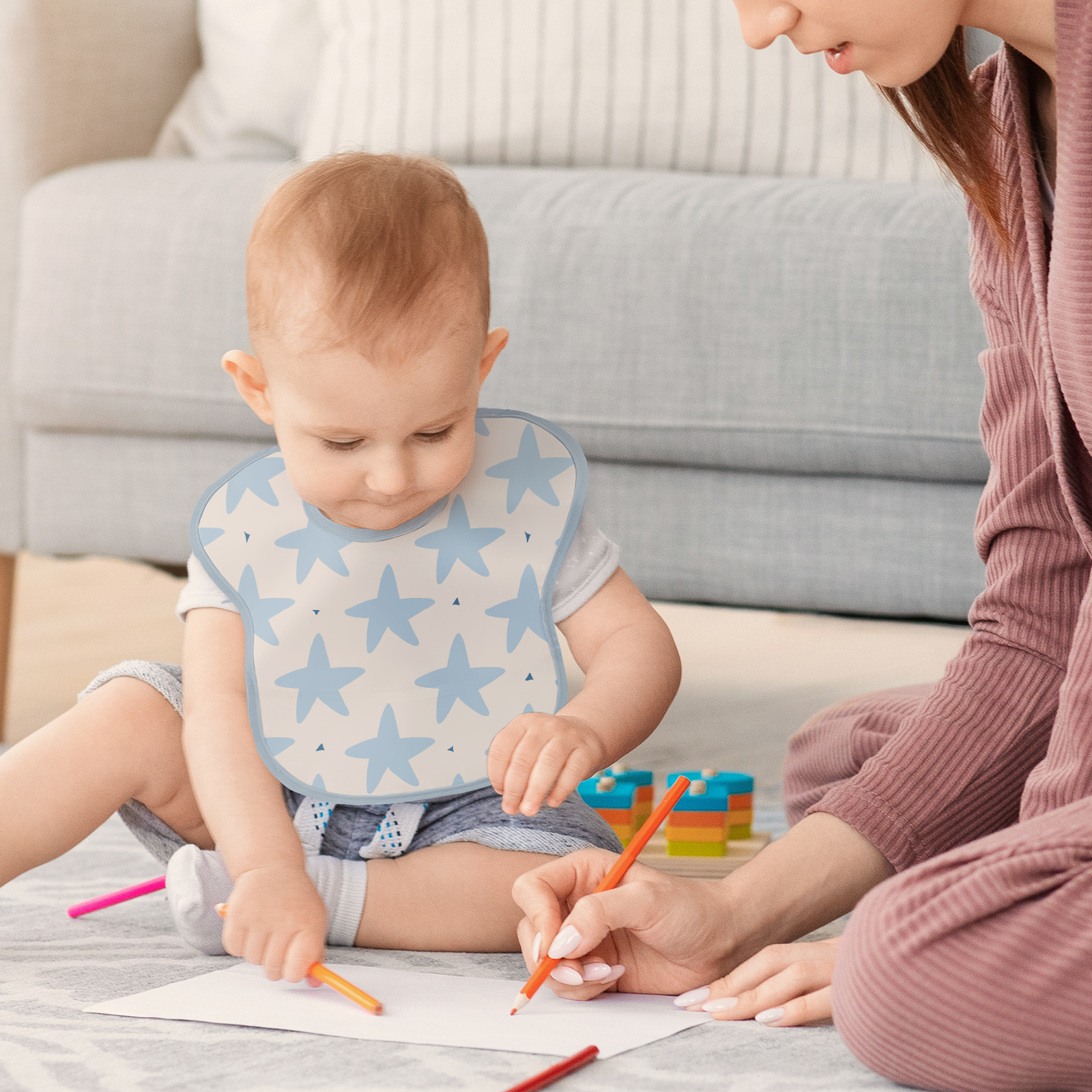 Ocean Whimsy | Gllquen baby Waterproof Bibs 3 Pack | 3-24 Months
