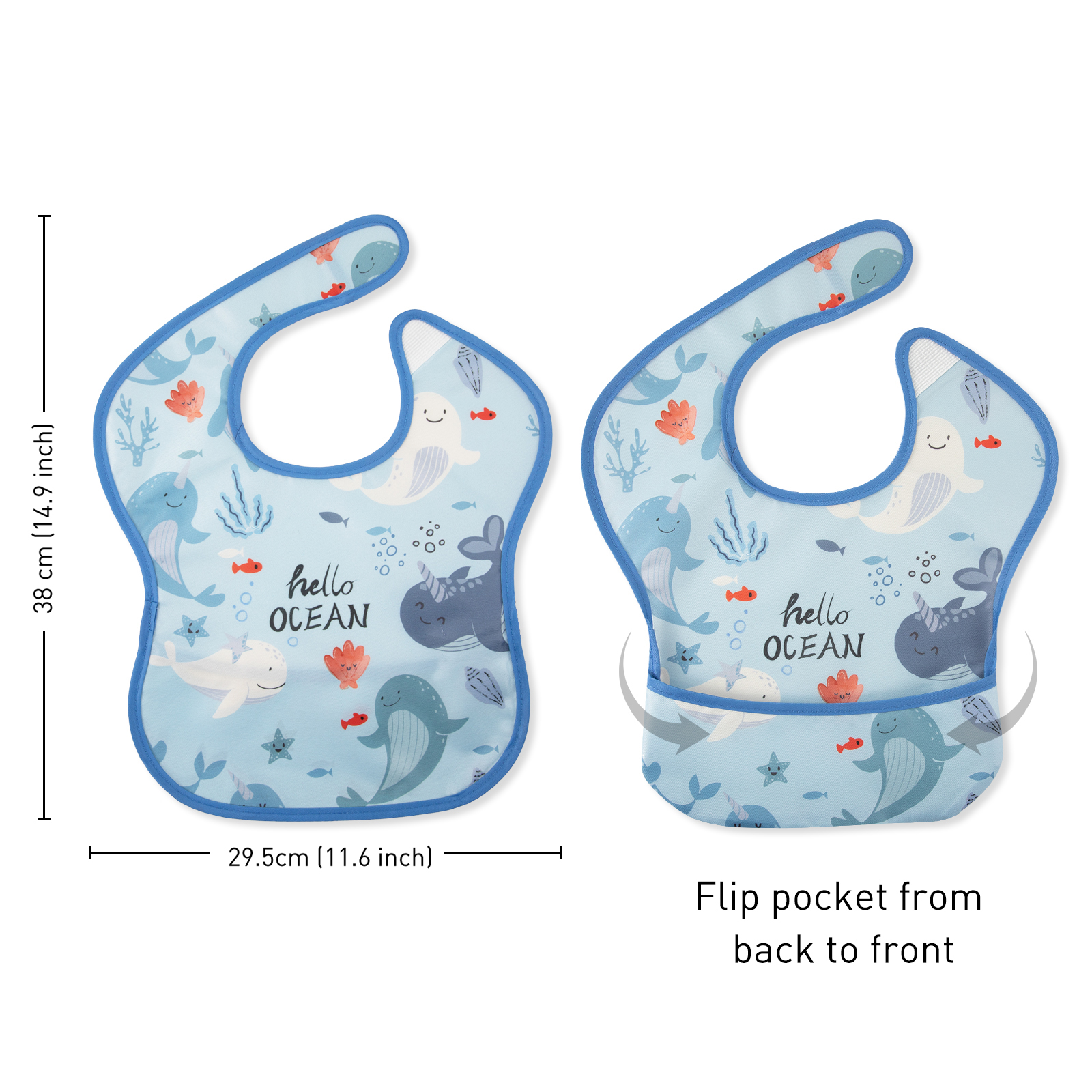 Ocean Whimsy | Gllquen baby Waterproof Bibs 3 Pack | 3-24 Months