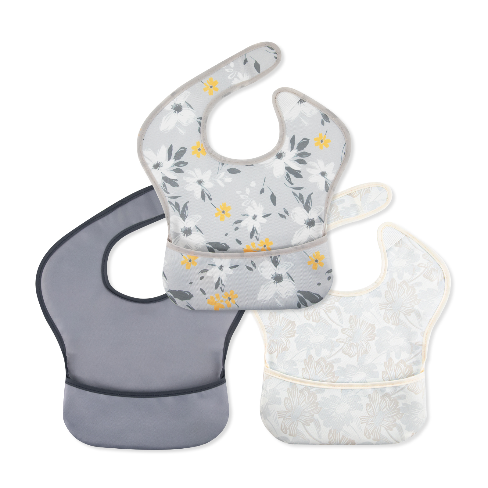 Floral Grace | Gllquen baby Waterproof Bibs 3 Pack | 3-24 Months