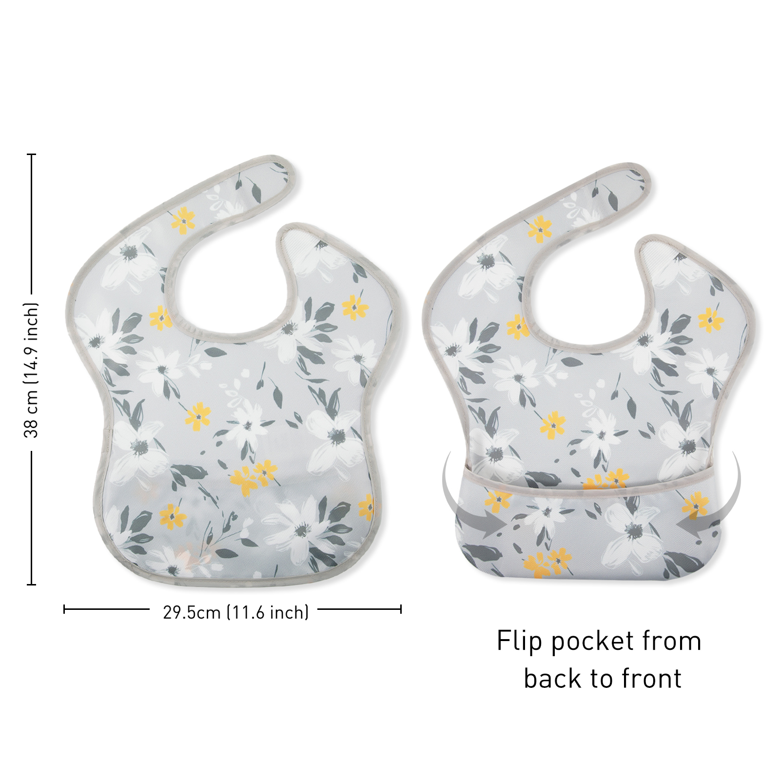 Floral Grace | Gllquen baby Waterproof Bibs 3 Pack | 3-24 Months