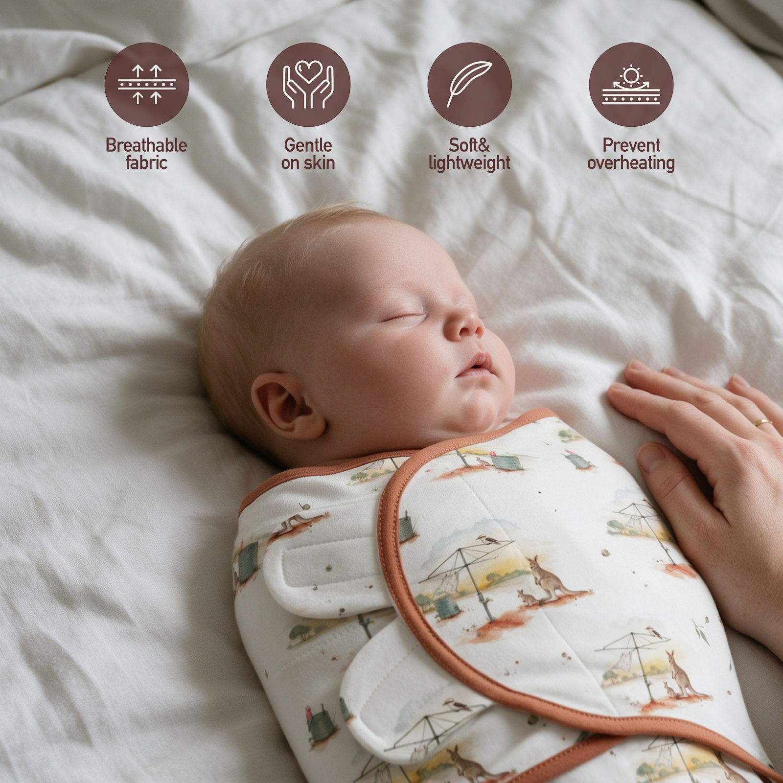Sage Roo Paddock | Baby Swaddle 3 Pack | 0-3 Months