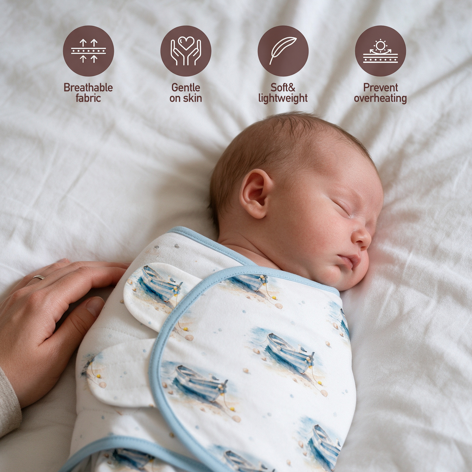 Blue Sail Bay | Baby Swaddle 3 Pack | 0-3 Months