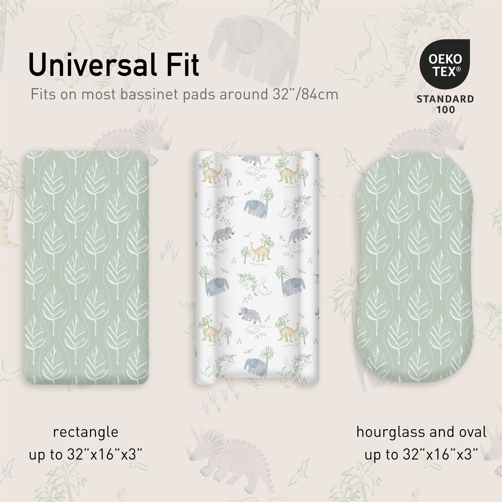 Dinosaur Explorer | Bassinet Sheets 2-Pack | 16*32''