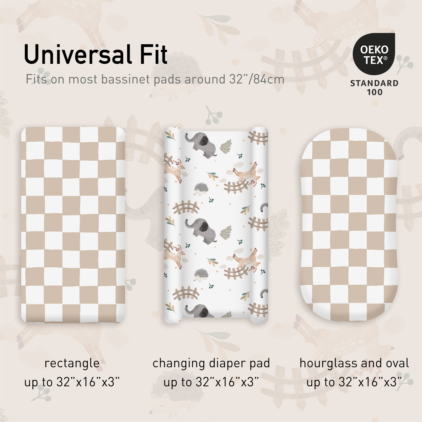 Animal Home | Bassinet Sheets 2-Pack | 16*32''