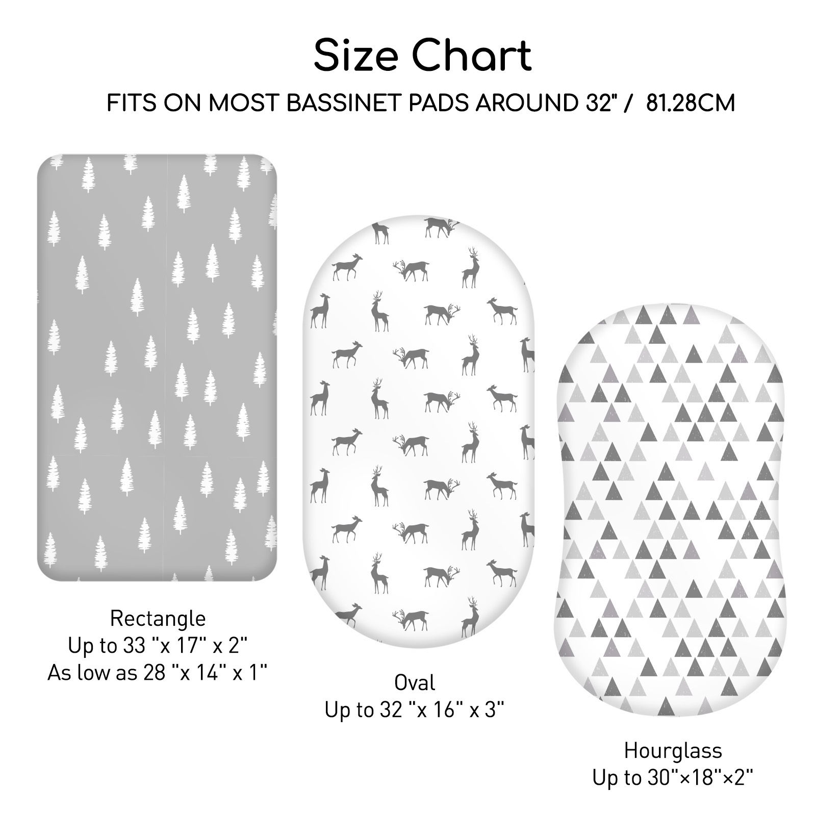 Forest Deer | Bassinet Sheets 3-Pack | 17*33''