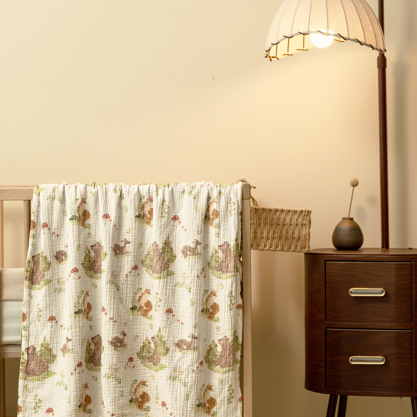 Forest Stories | Muslin and Fleece Plush Dot Blanket | 30''*40''