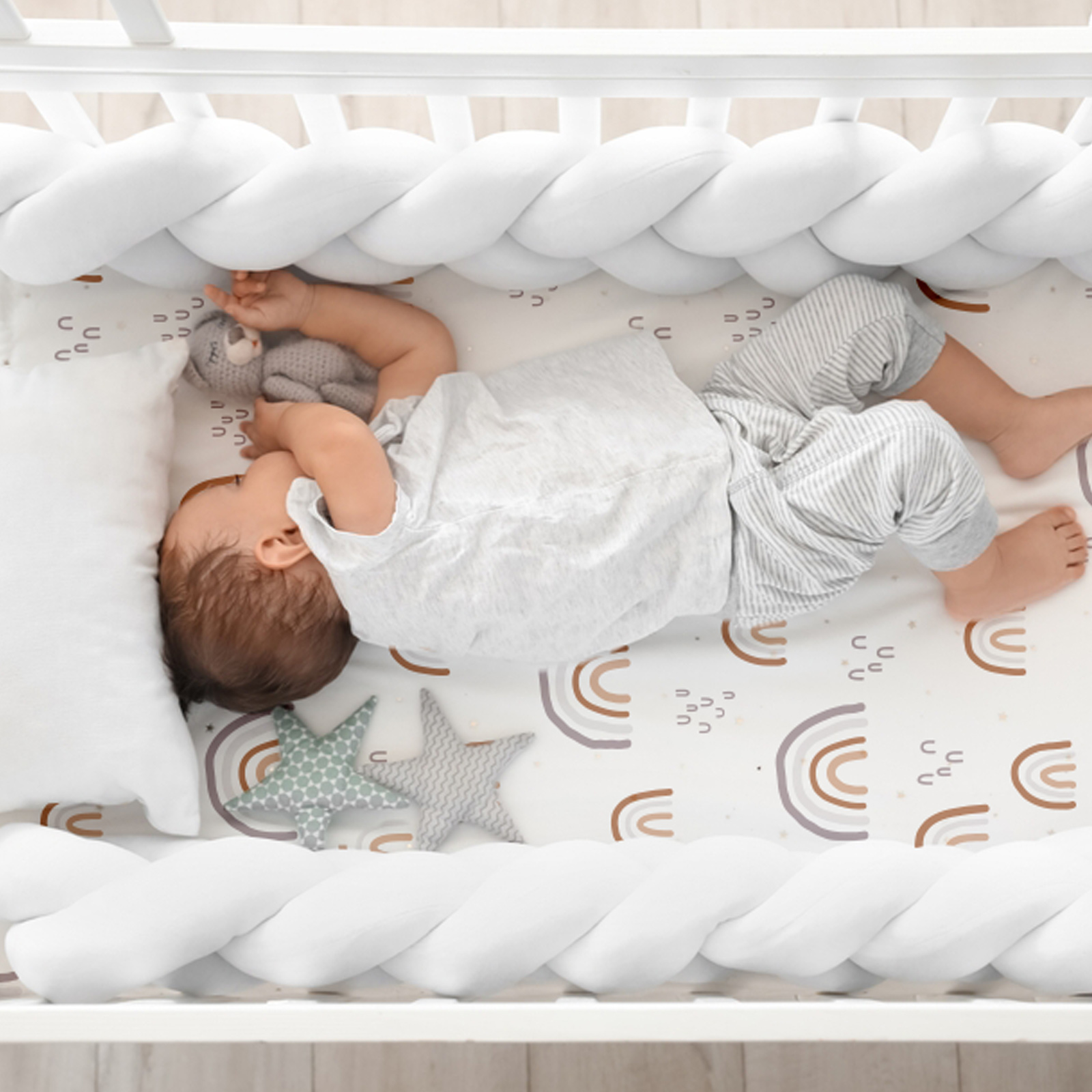 Rainbows | Soft Microfiber Fitted Change Pad Cover & Bassinet Sheets 2 Pack