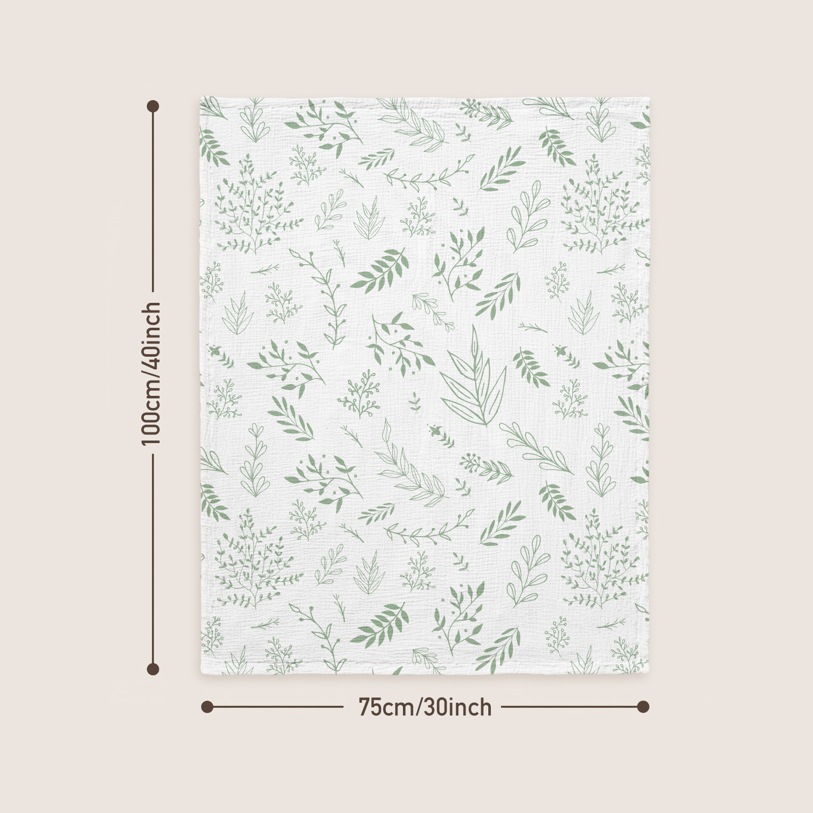 Greenery | Muslin and Fleece Plush Dot Blanket | 30''*40''