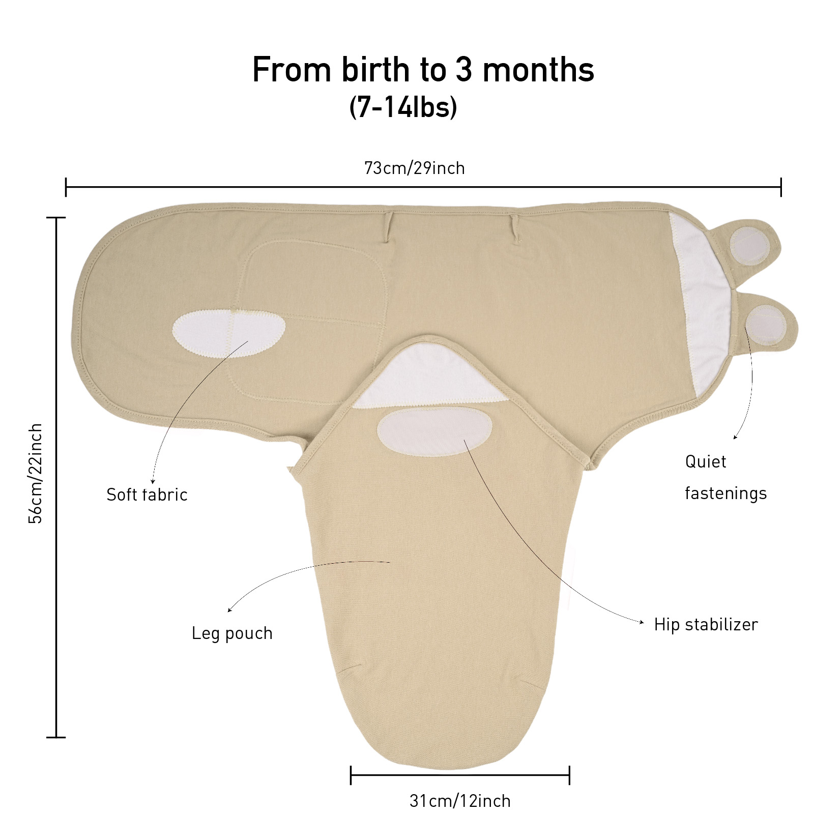 Jungle Jolly | Baby Swaddle Sack | 0-3 Months 3 Pack