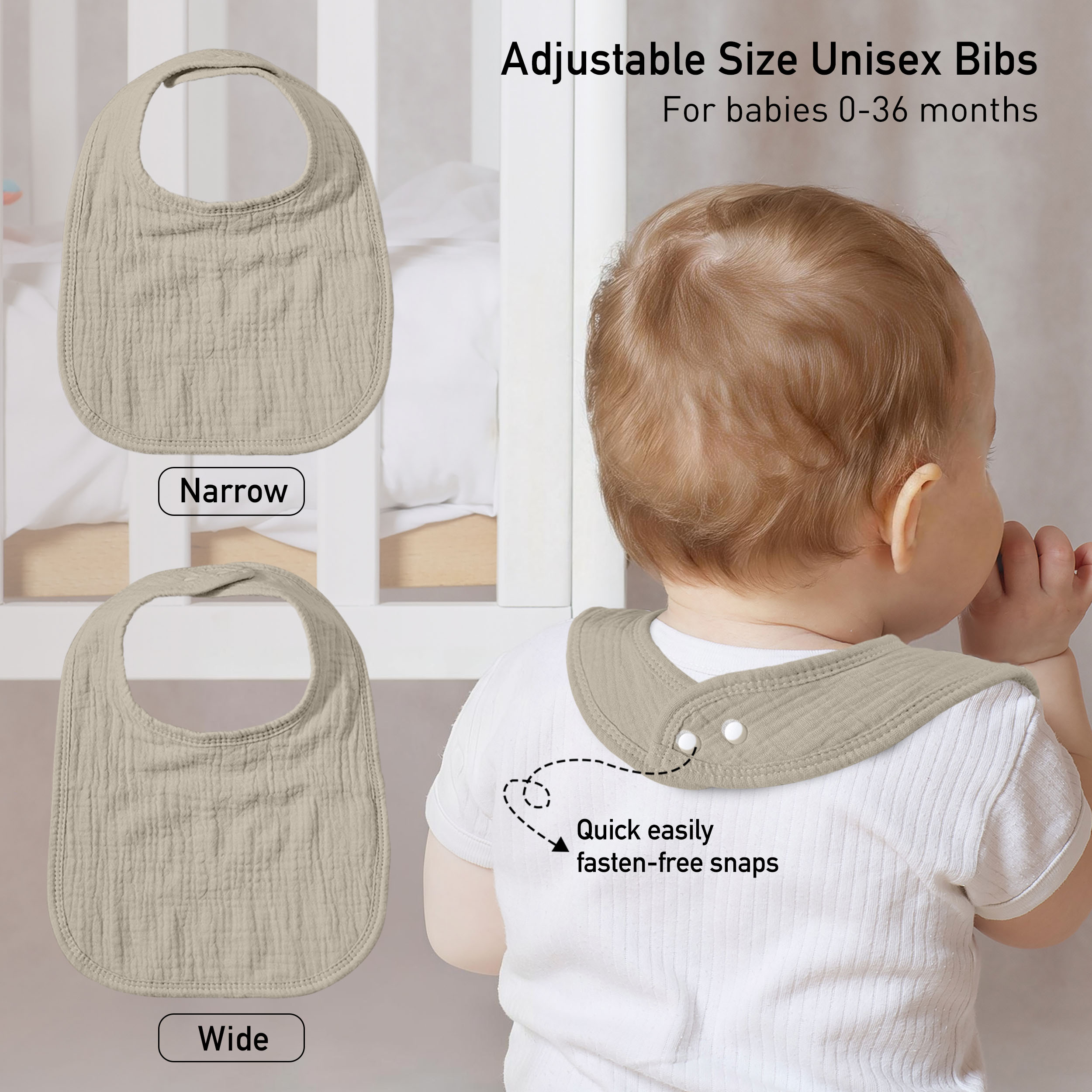 Muslin Sweetie | baby muslin bibs 6 pack | 0-36 months