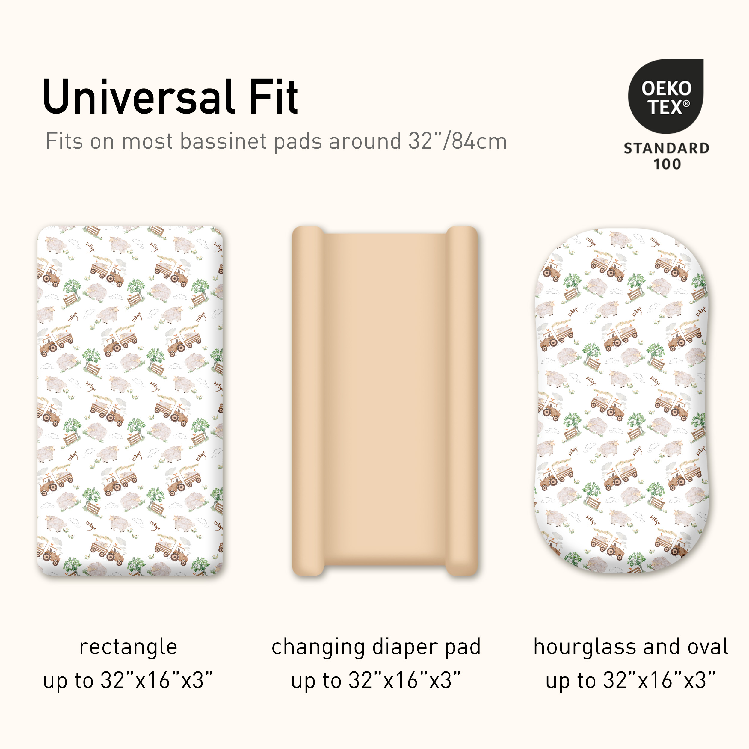 Barn Prelude | Bassinet Sheets 2-Pack | 16*32''