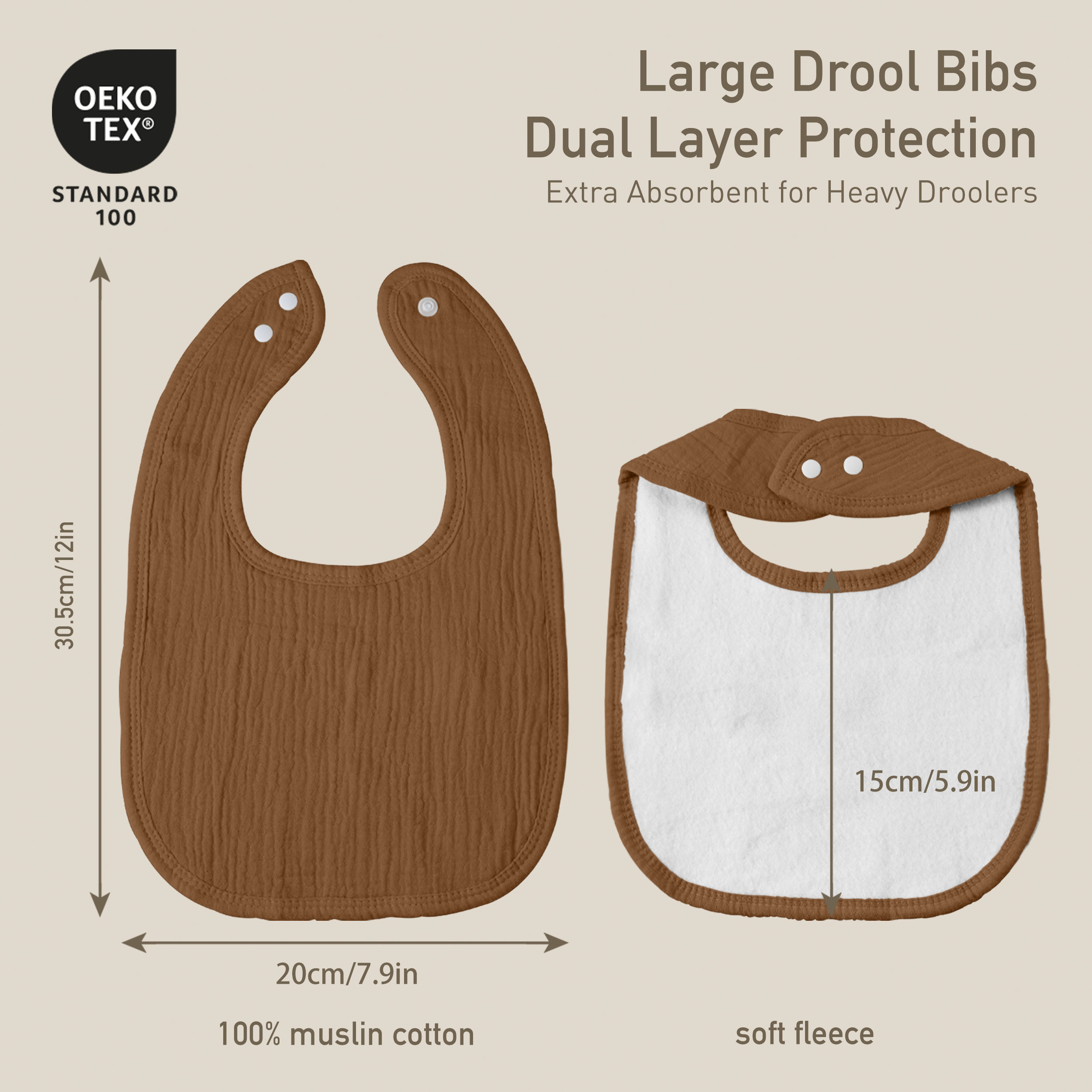 Cozy Rainbow Bib | baby muslin bibs 8 pack | 0-36 months