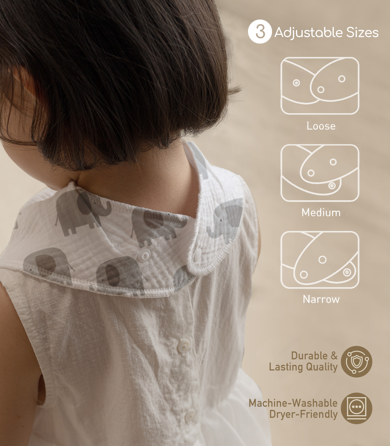 Grey Safari | Soft & Absorbent Muslin Bandana Bibs 8 Pack