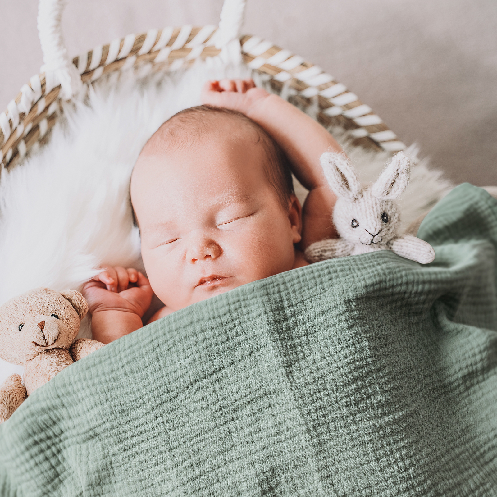 Muslin Swaddle Blankets 4-Pack, 38"x40" - Lakes